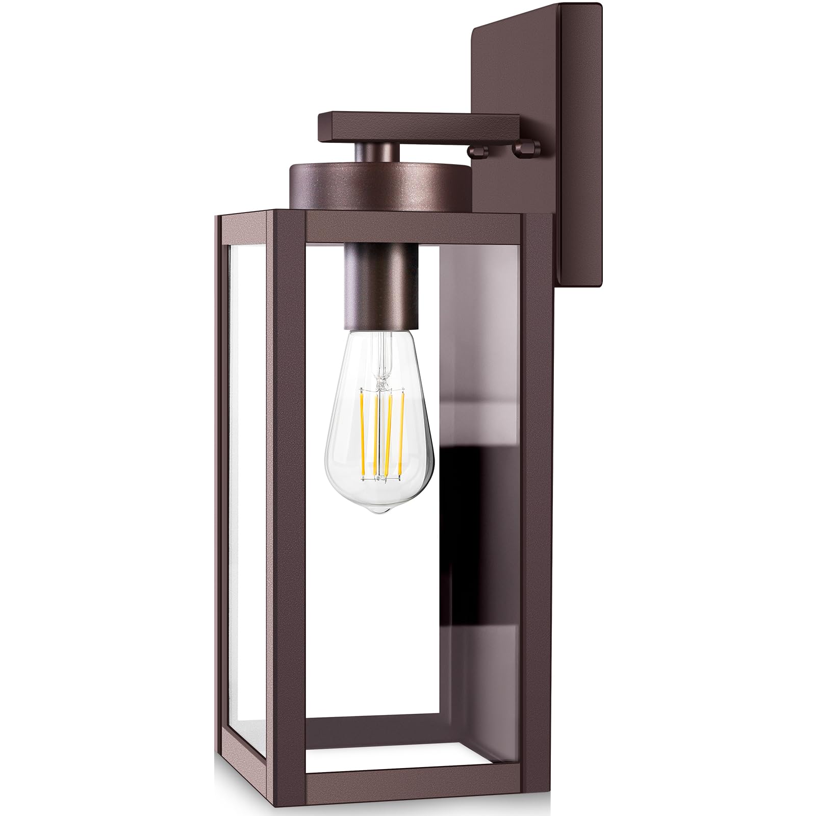 BesLowe Outdoor Wall Light Fixtures, Exterior Waterproof Wall Lanterns, Brown Porch Sconces Wall Mounted Lighting with E26 Socke