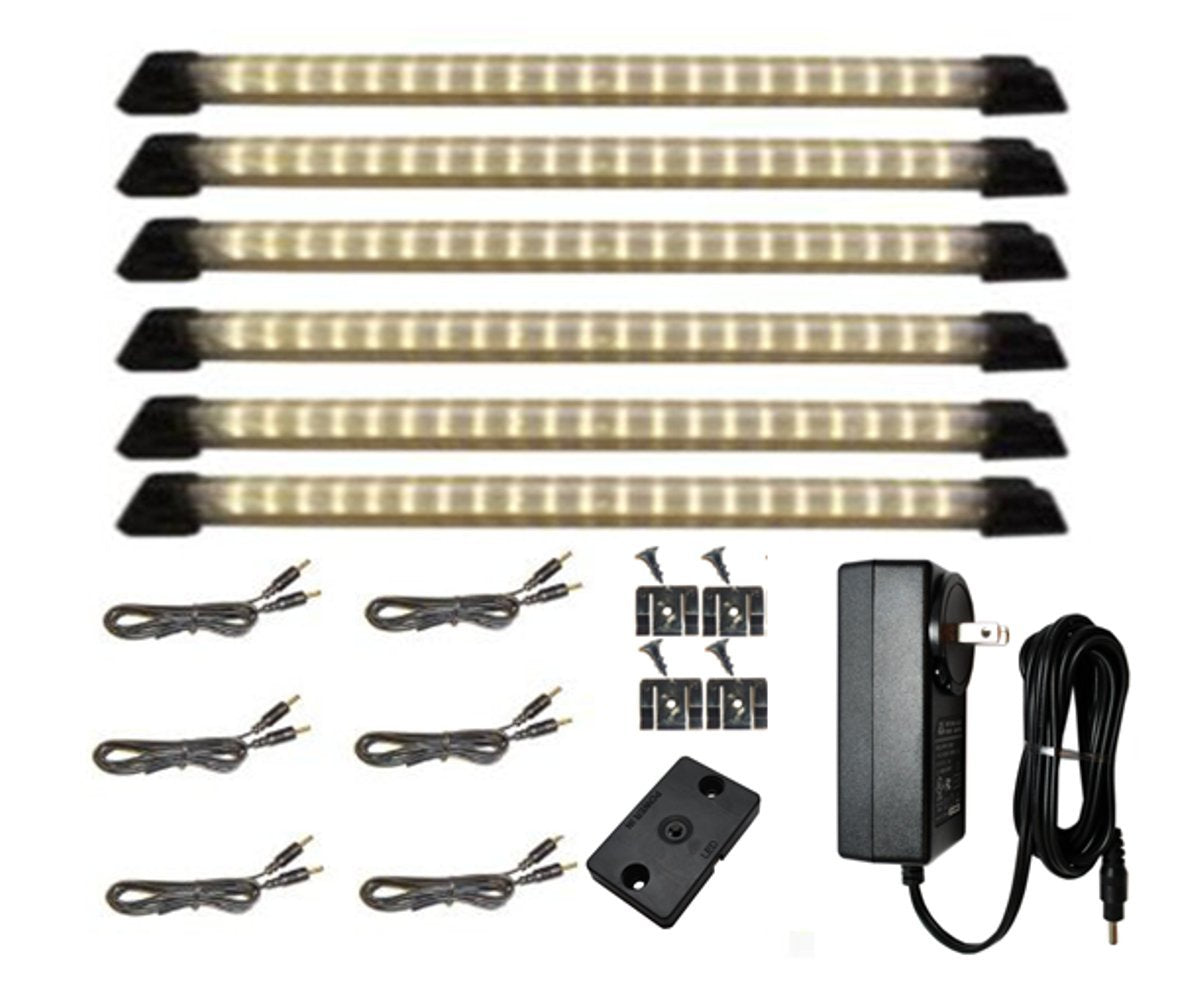 Designer Series - 18&quot; Warm White 6 LED Panels - 1 Power Supply - 1 Dimmer