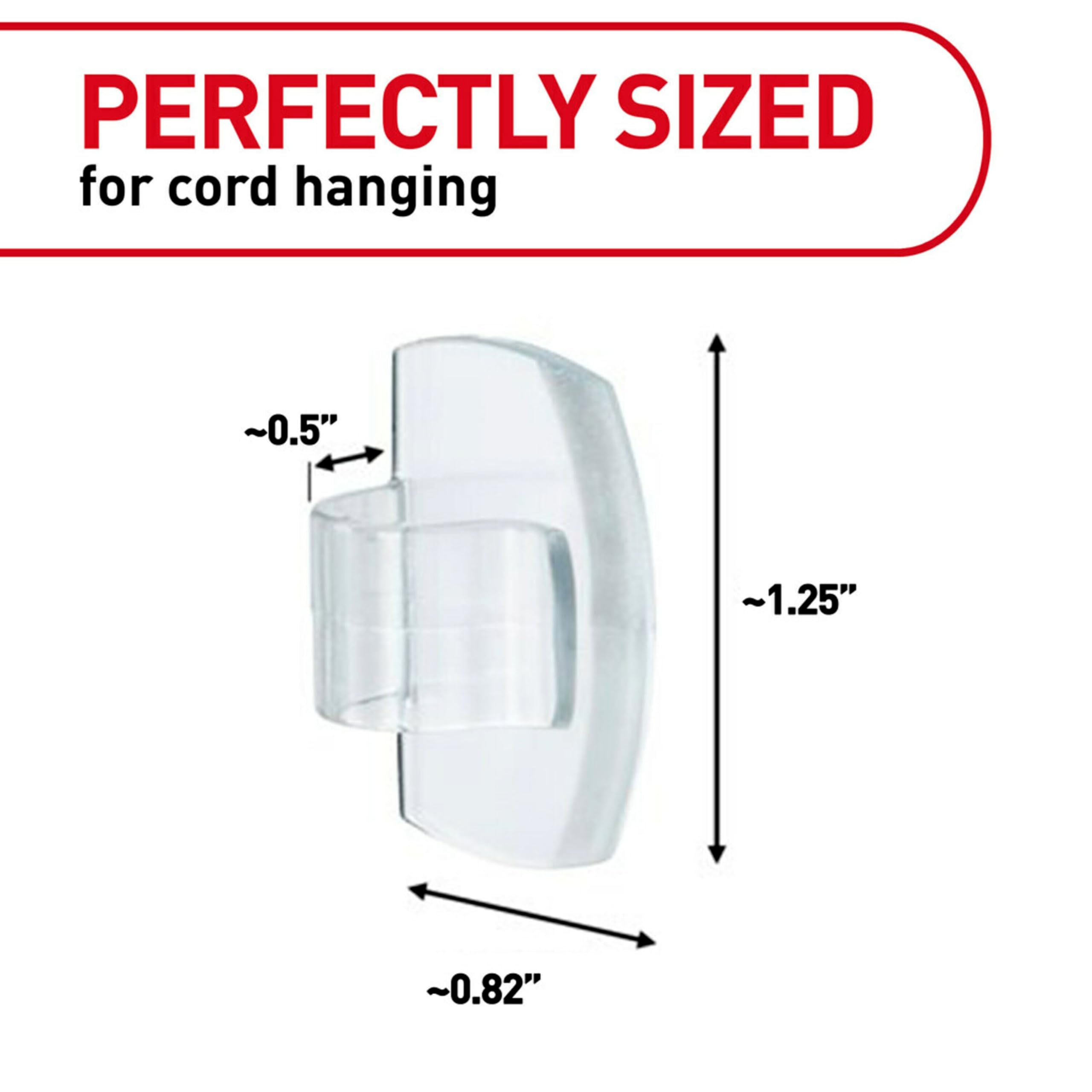 Command Clear Cord Clips - 13 Damage-Free Hanging Clips with 16 Strips for Electrical Cables - No Tools Required