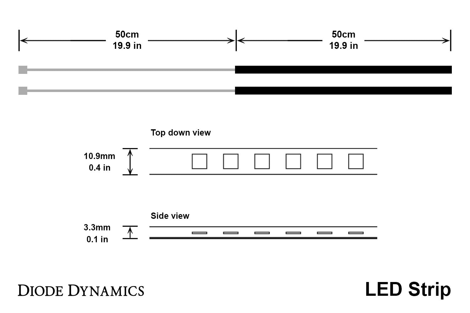 Diode Dynamics FlexLight LED Strip, Warm White (3000K), Single, Plastic