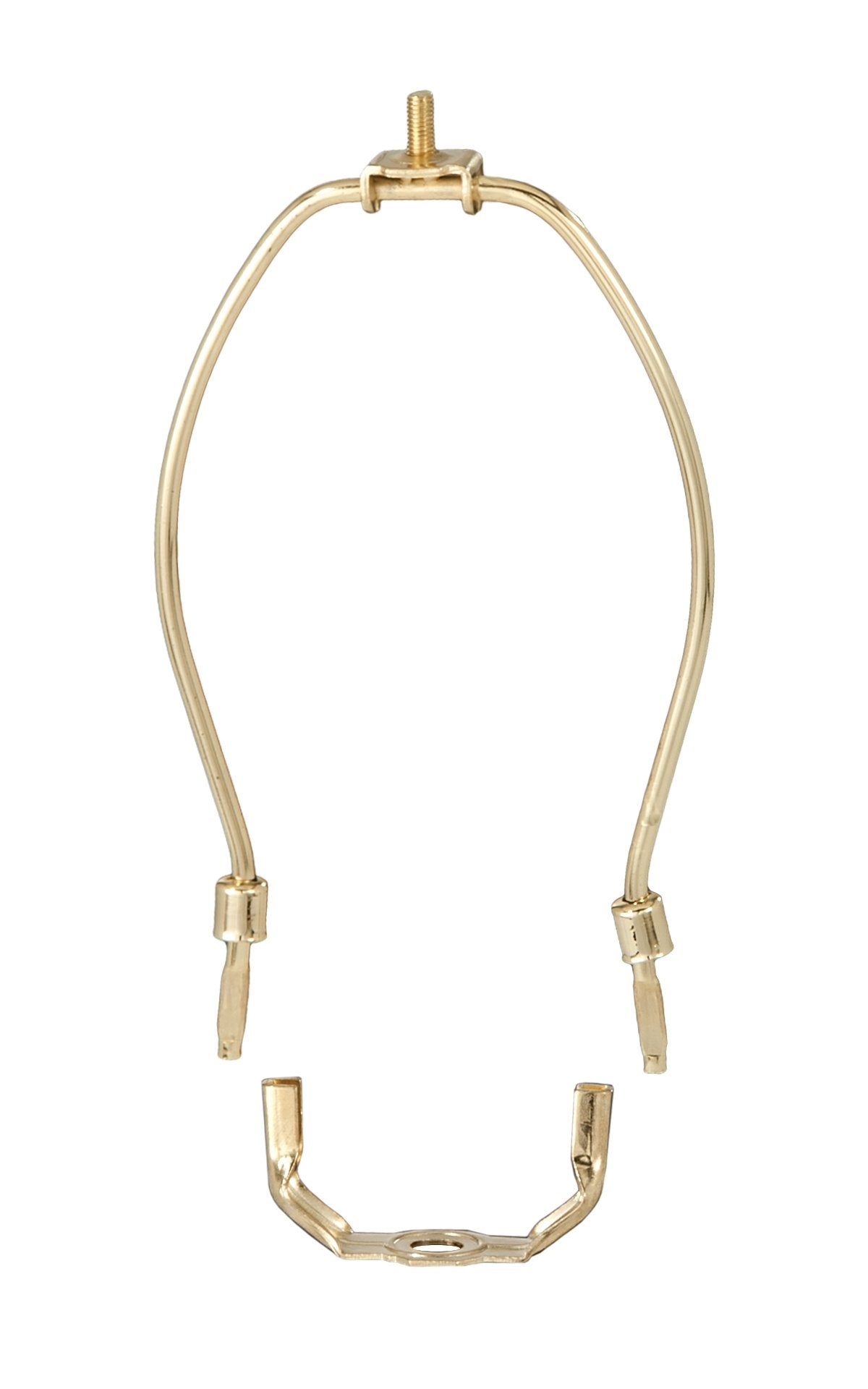 B&P Lamp 8 Inch Heavy Duty Lamp Harp, Brass Plated Steel Finish