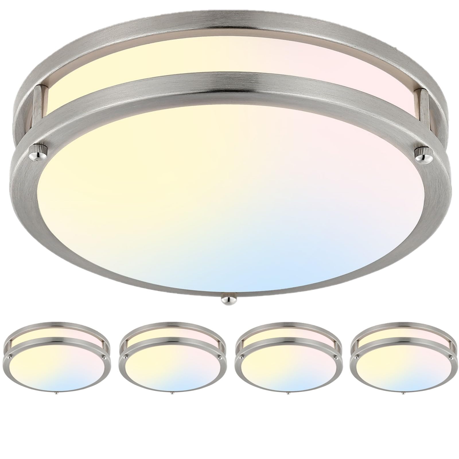 4-Pack 10Inch LED Flush Mount Ceiling Light Fixtures for Kitchen 30W, 5CCT 2700K 3000K 4000K 5000K 6500K, 3200LM Dimmable Ceilin