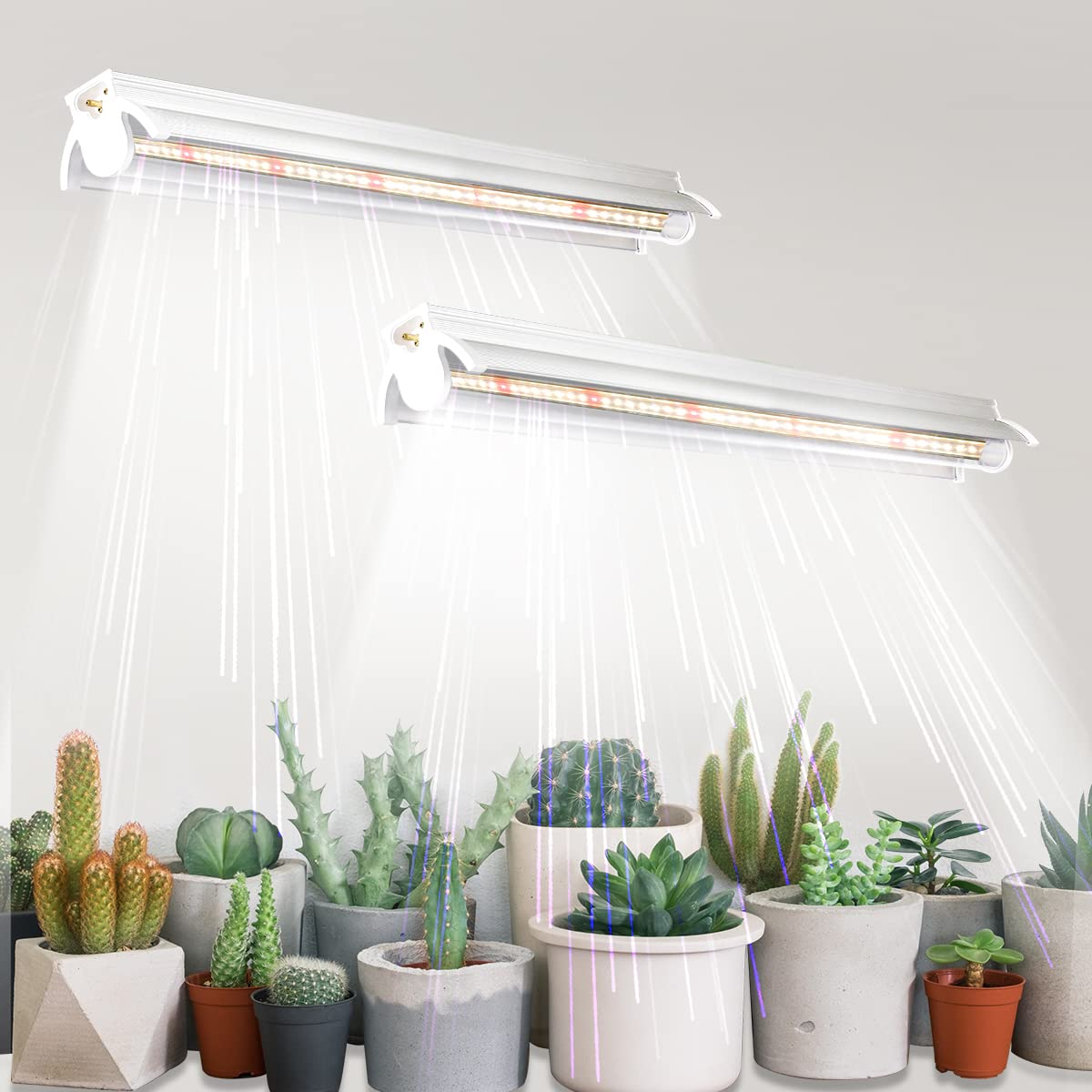 T5 Grow Lights 2 Pack, 1.4Ft 5000K White Full Spectrum Led Plant Growing Lamp Strips For Indoor Plants, Seeds Starting, Succulen