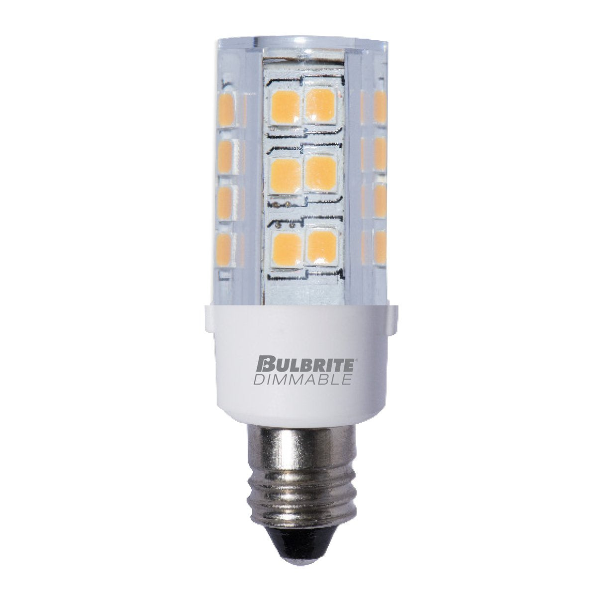 Bulbrite LED Mini T4 Dimmable Light Bulb 40W Equivalent 3000K Clear 1-Pack E12 Model 770584