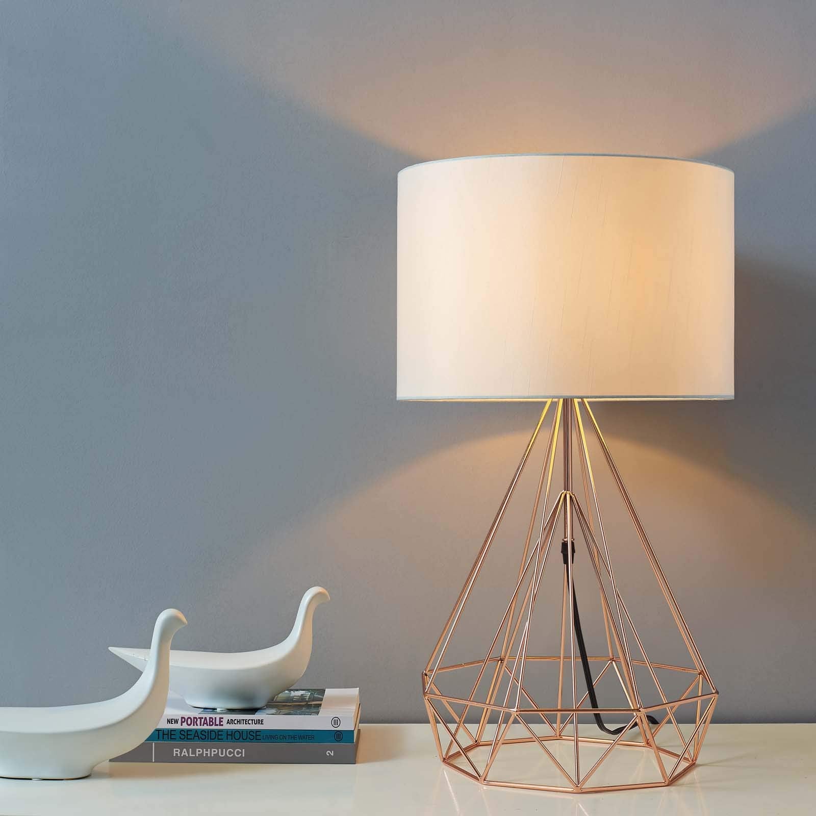 Modway Precious Rose Gold Table Lamp, Steel, 13.5inL x 24inH, Yellow, Model EEI-3080