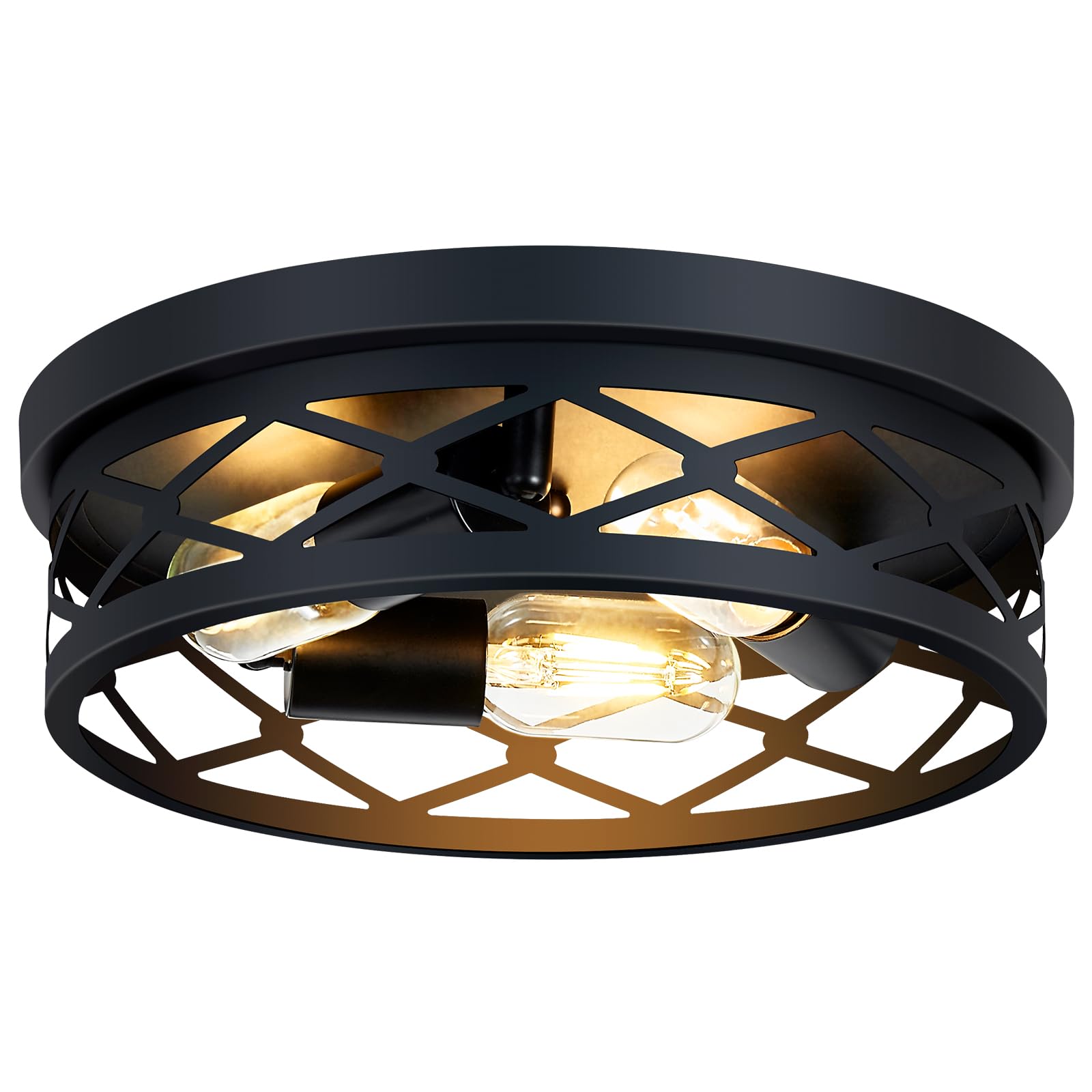 XPEHK 3-Light Farmhouse Flush Mount Ceiling Light 13 inch Hallway Lighting Fixtures Ceiling Flush Mount Ceiling Light Fixture Light Fixtures Ceiling Mount for Kitchen Entryway E26 Base(1 Pack)
