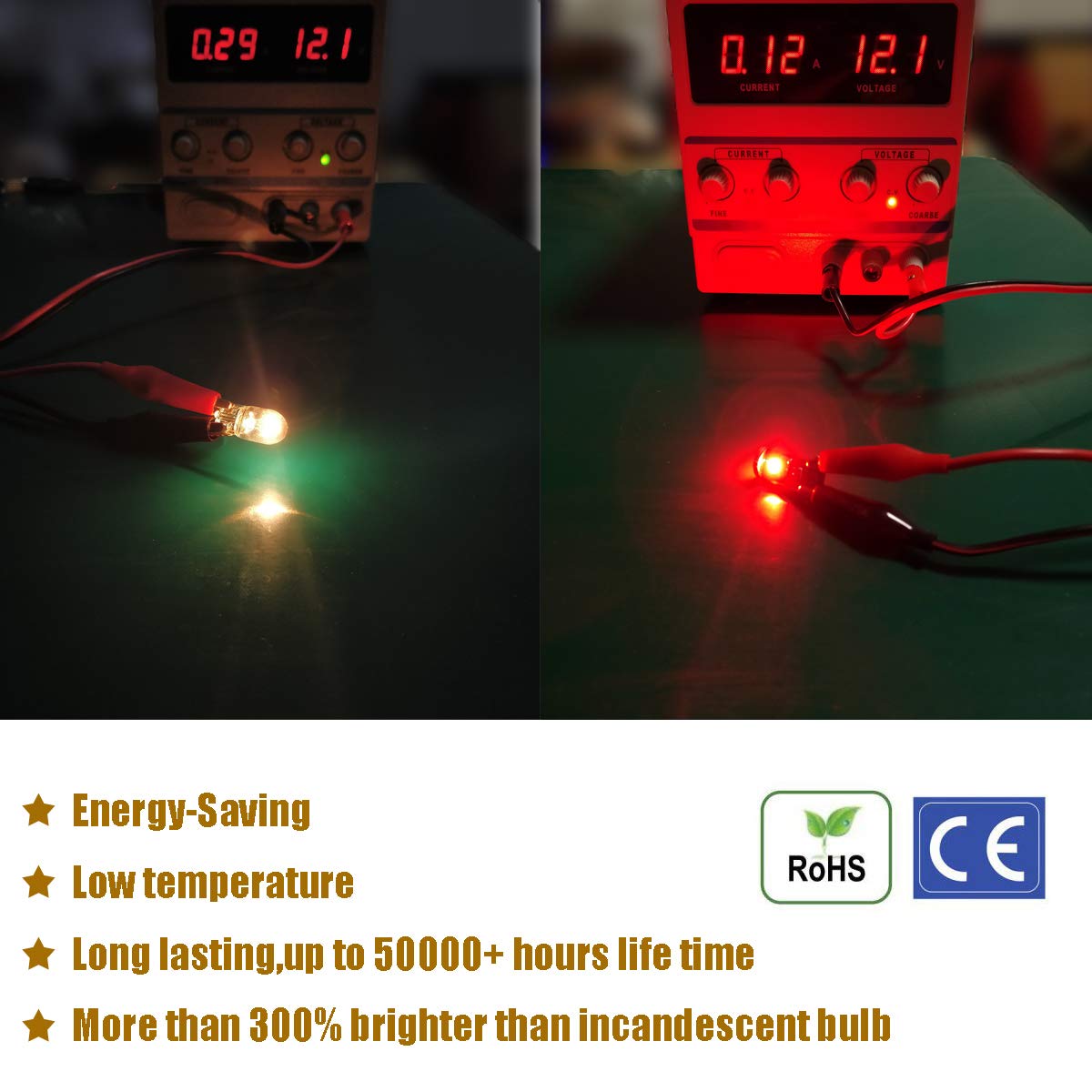 iBrightstar T10 LED Bulbs for Car Interior - Extremely Bright, Red, Aluminum, Wedge, Dome, Map, Door, Courtesy, License Plate