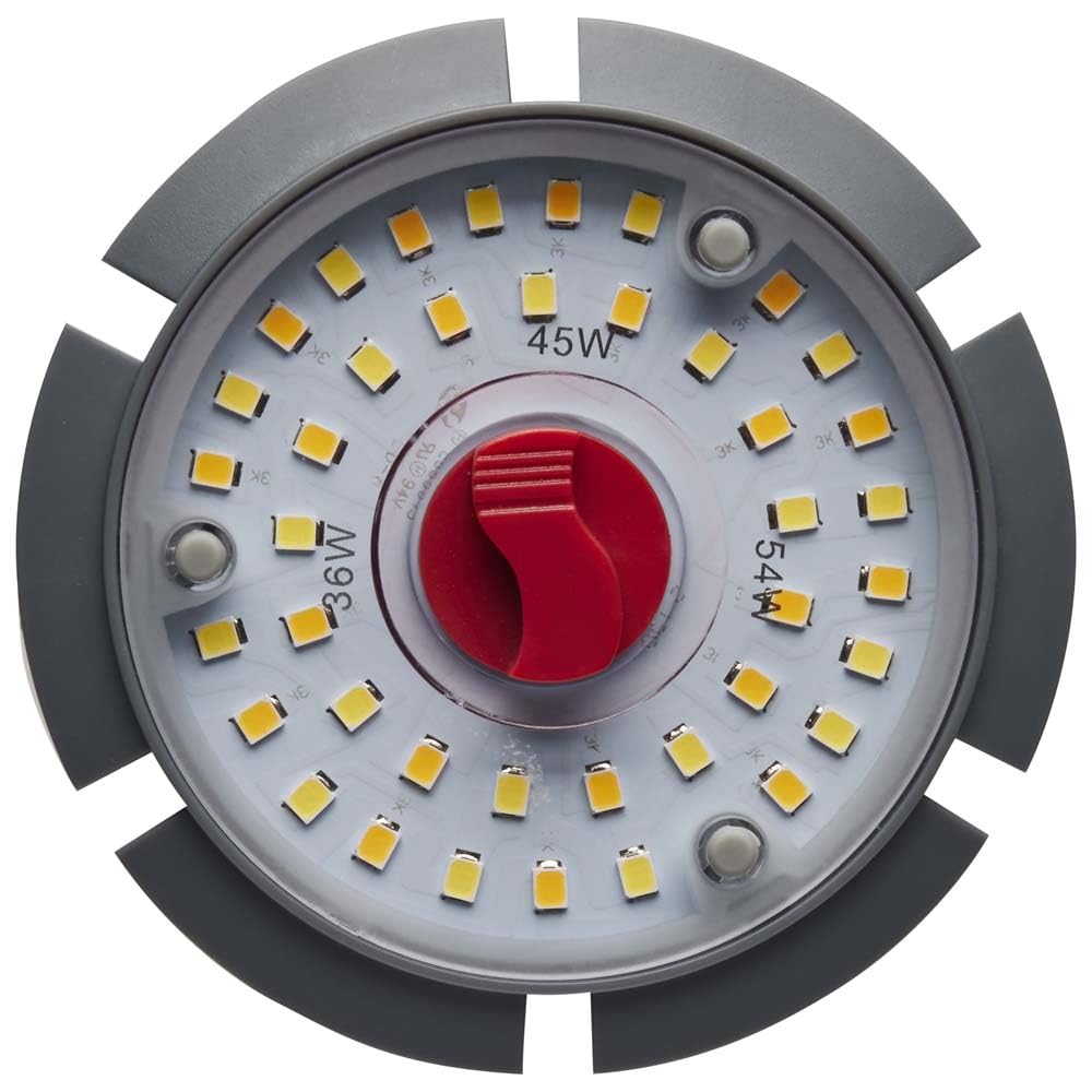 Satco S23142 Hi-Pro Wattage And Color Temperature Selectable Led Corncob Lamp, Hid Replacement, 36W/45W/54W, 3000K/4000K/5000K