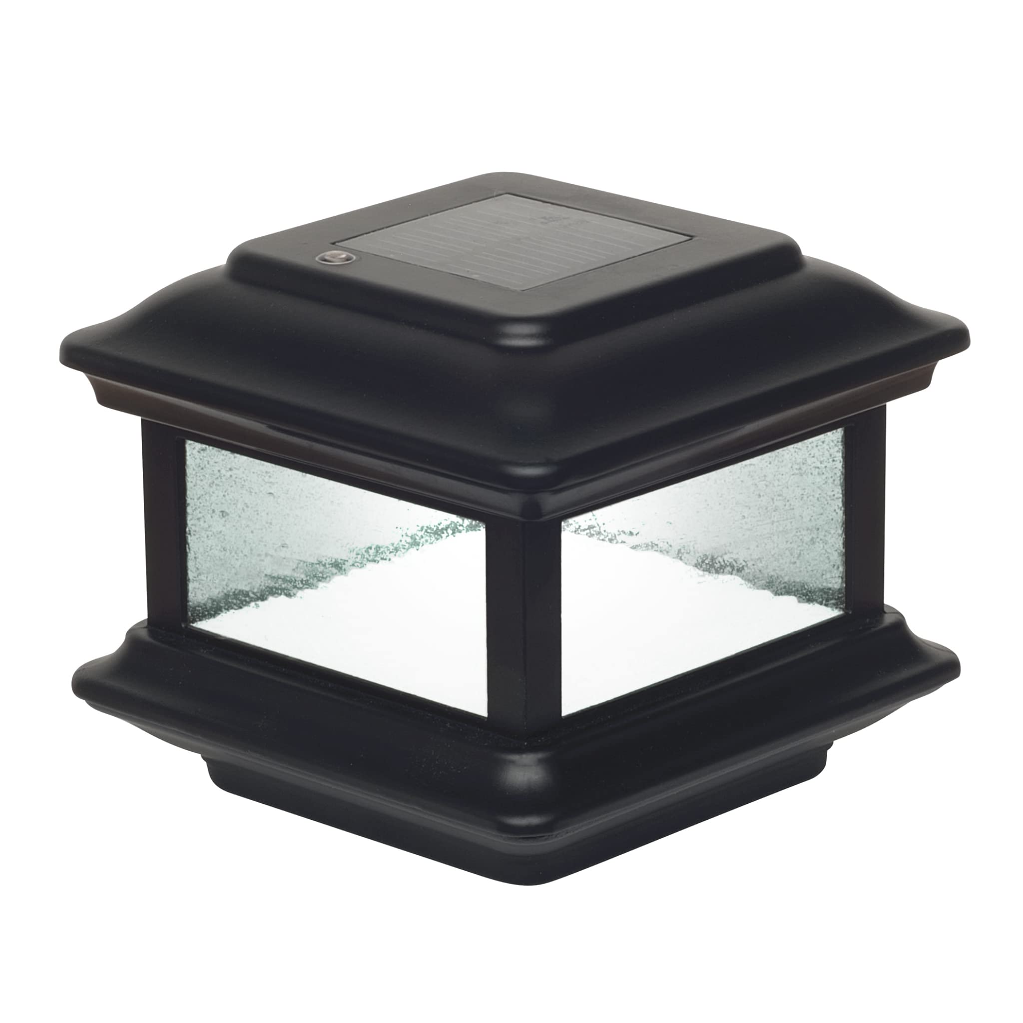 Classy Caps Sl088 Aluminum Colonial Solar Post Cap, 4&quot; X 4&quot;, Black