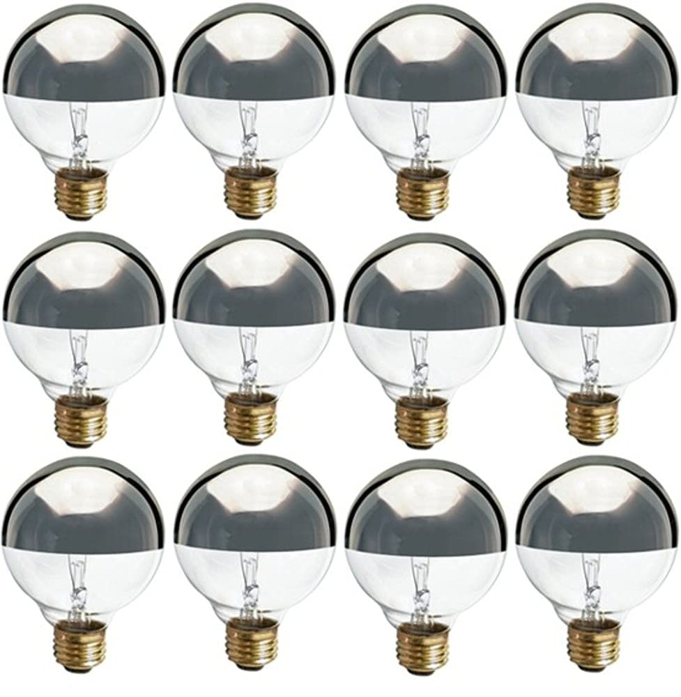 Satco S3861 40W Incandescent Globe Light Bulb 2700K Warm White Silver Crown E26 Base 280 Lumens Dimmable 1500 Rated Hours