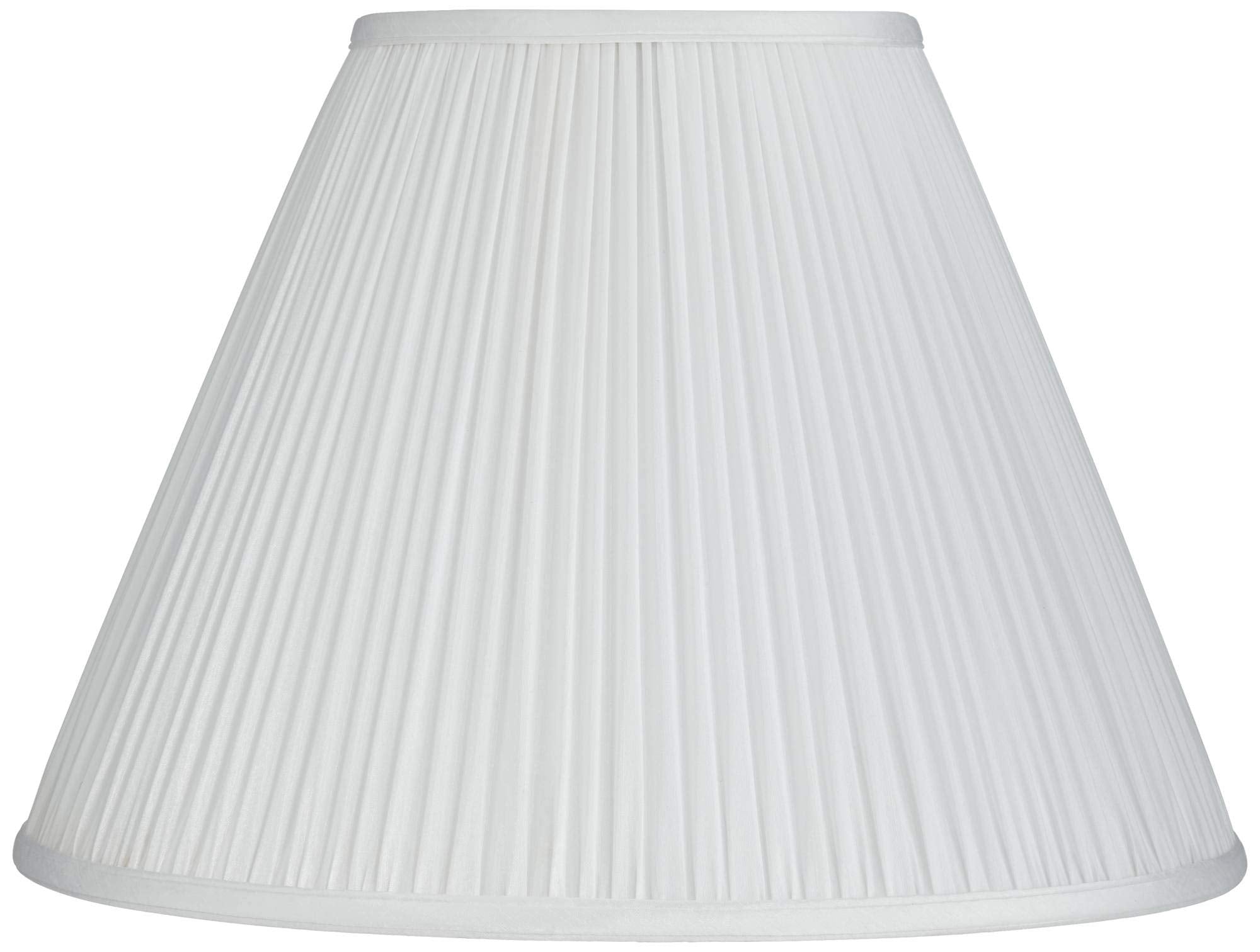 White Mushroom Pleated Medium Empire Lamp Shade 7&quot; Top X 16&quot; Bottom X 12&quot; Slant X 11.25&quot; High (Spider) Replacement With Harp And Finial - Springcrest