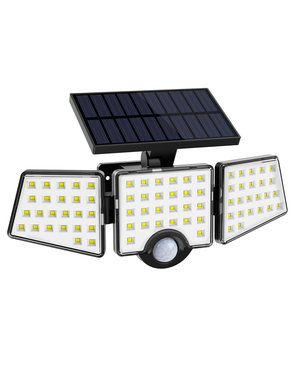 Lepro Solar Lights Outdoor with Motion Sensor, 3 Adjustable Heads, IP65 Waterproof, Black, Model 640003-DW