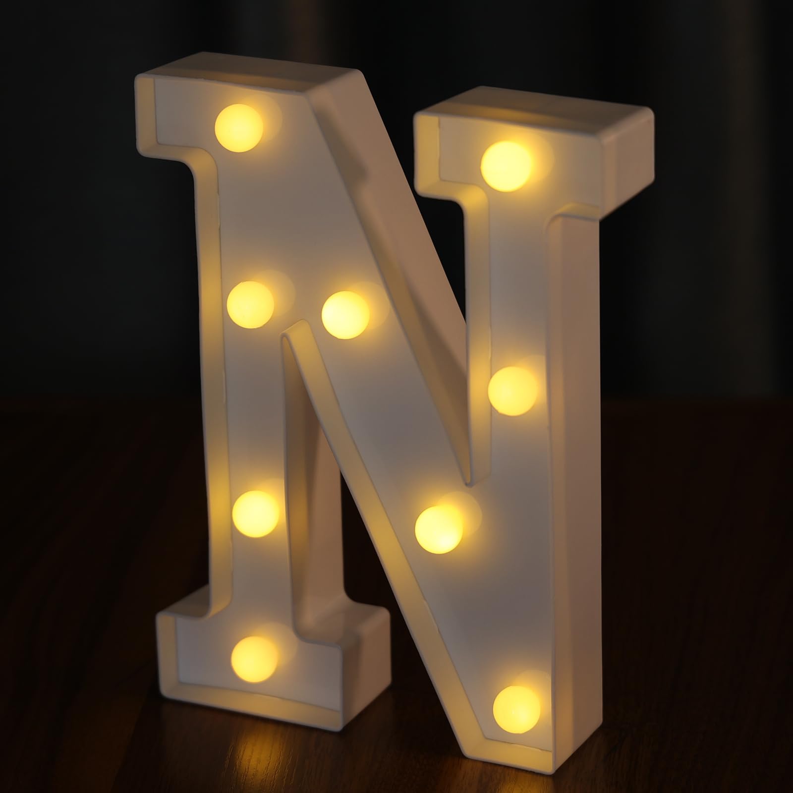 IFDGCTK LED Letter Lights, Decorative Acrylic Marquee Letters, Battery Powered, Warm Light, Alphabet N