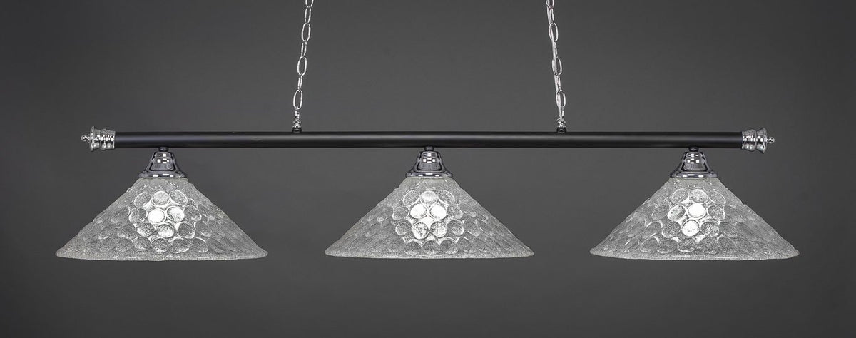 Toltec Lighting Oxford 3 Light Island In Chrome & Matte Black (373-Chmb-411)