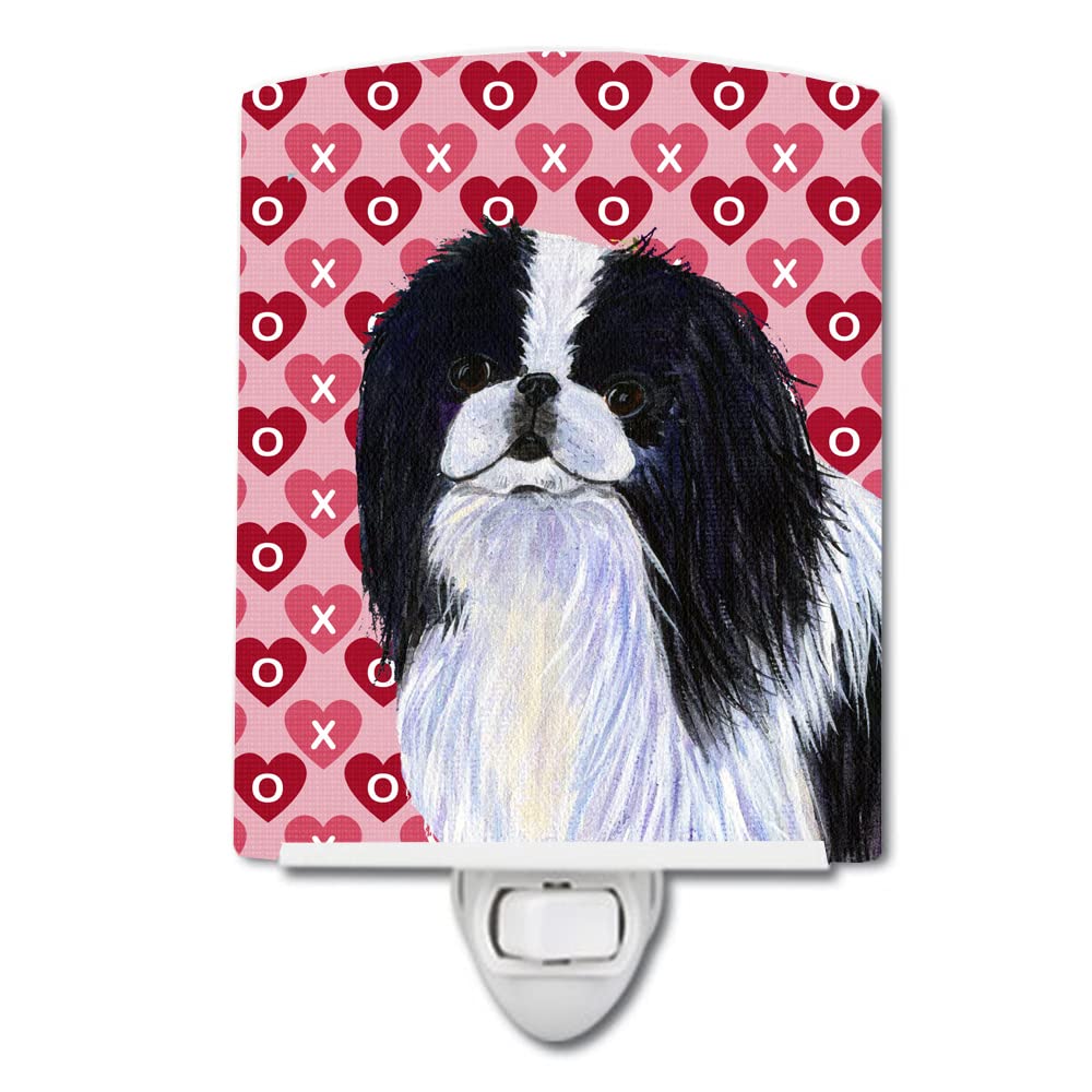 Carolines Treasures Ceramic Night Light, Japanese Chin Hearts, UL-Certified, 6x4x3in, Multicolor, Model SS4467CNL