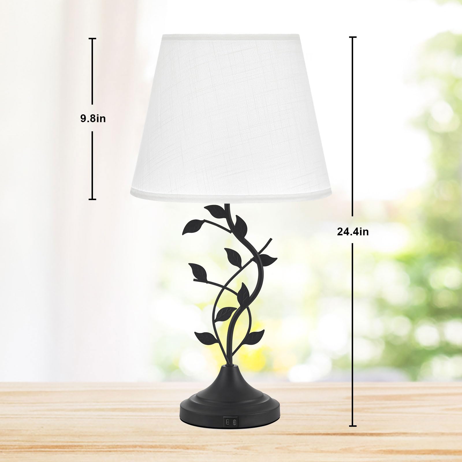 Kakanuo Usb Touch Table Lamp Bedside Lamp With Usb C Charging Ports For Living Room, White 3 Way Dimmable Traditional Nightstand