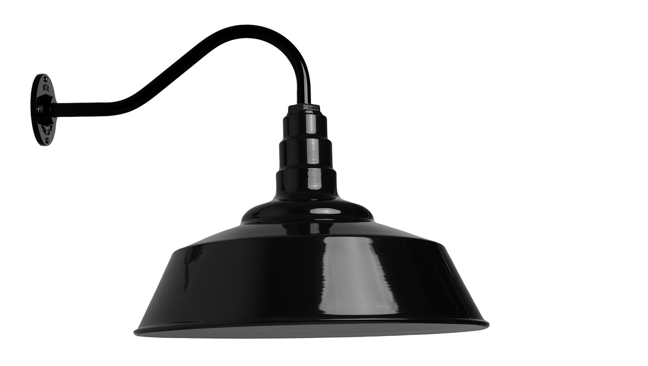 Steel Lighting Co. Redondo Barn Light - 20&quot; Outdoor Wall Mount, Black, Gooseneck Farmhouse Decor