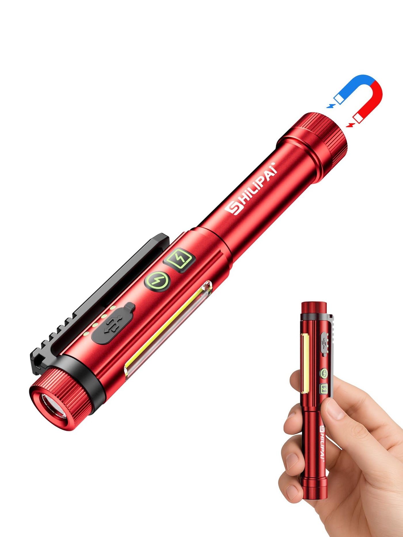 china rechargeable penlight flashlight SHiLiPAi Penlight Flashlight, Rechargeable Work Light 600 Lumens COB L – Lightsdaddy