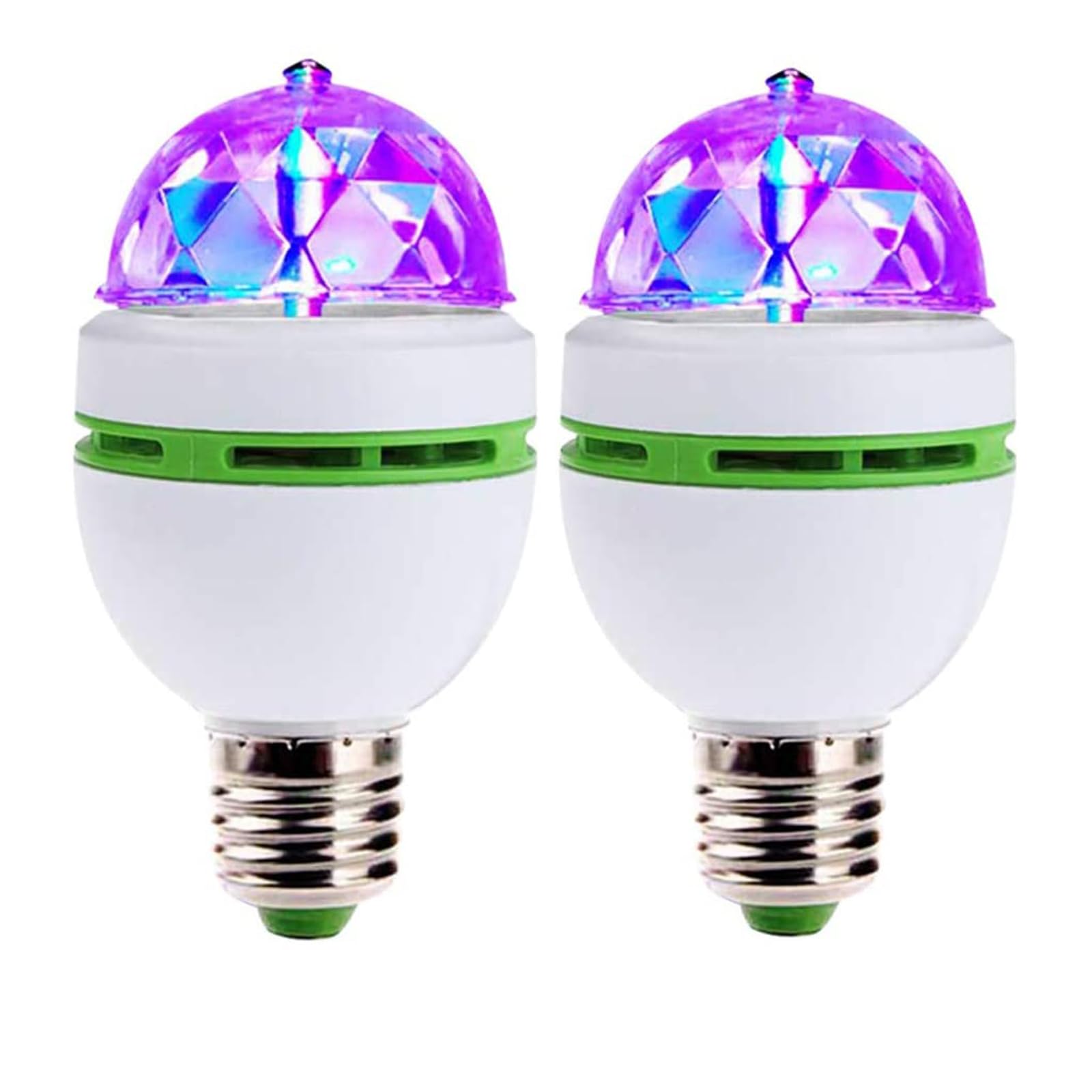 Led Ball Bulb Lamp, 2 Pcs 3W E27 Led Rgb Crystal Rotating Stage Bulb Voice Auto Rotating Stage Light (2 Pcs)