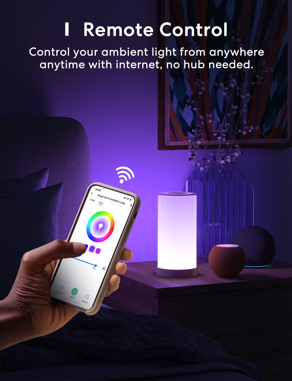 meross Smart WiFi Table Lamp - Tunable White & Multicolor, Touch & Voice Control, Large Size, MSL430HK