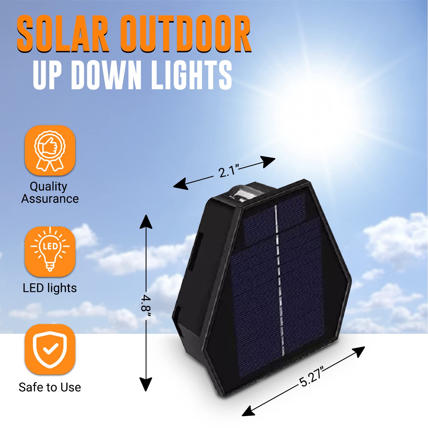 Solar Lights Decorative Up Down Wall Sconce Light - Yard Decorations Outdoor Flood Lights Dusk To Dawn Lighting Fixture Backyard Entrance Deck Lights Waterproof Led Fence Solar Lamp Post Lights