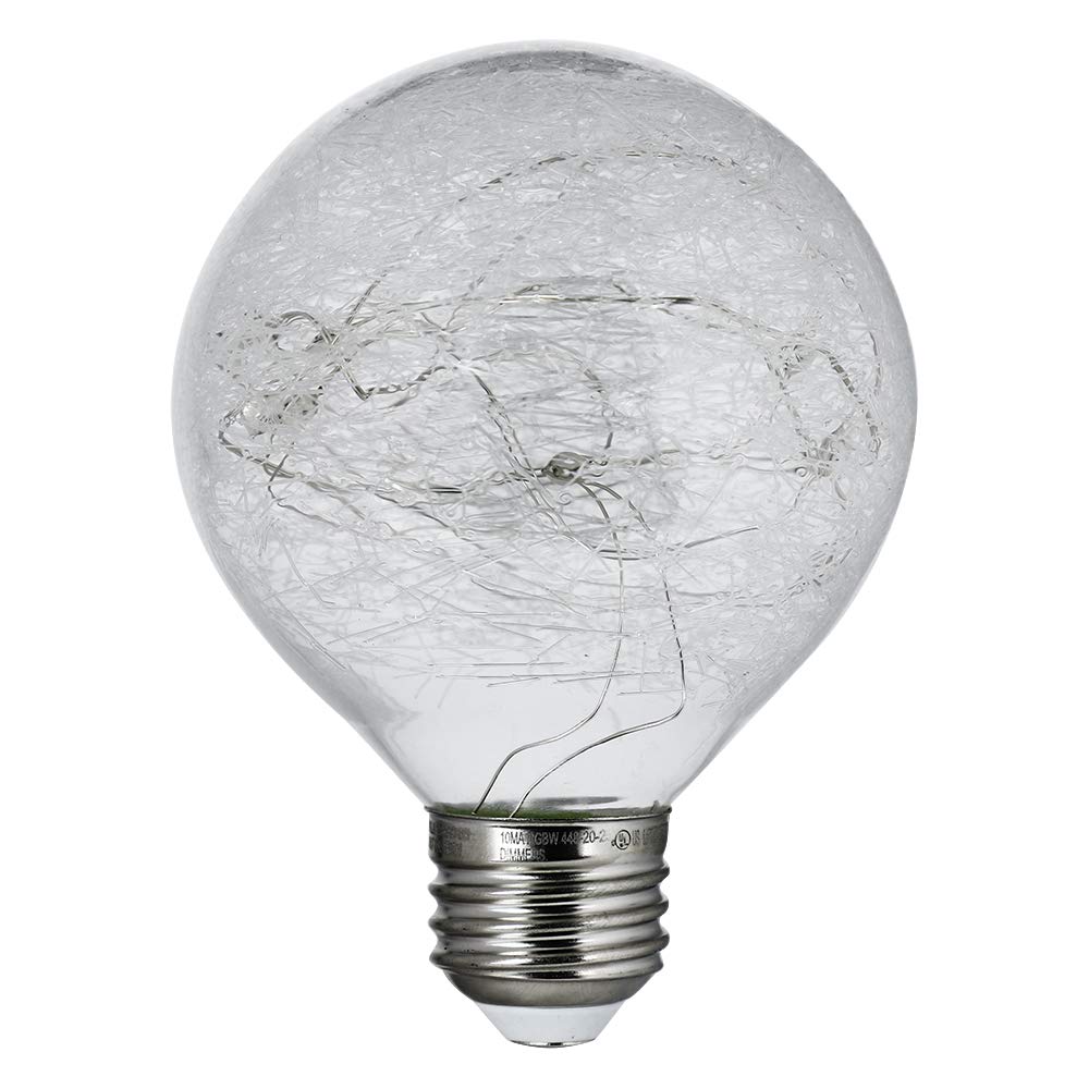 Feit Electric G25 LED Light Bulb, 1W Decorative Fairy  le Glass, Multi-Color, 4.9in H x 3.1in D, Model FY/G25