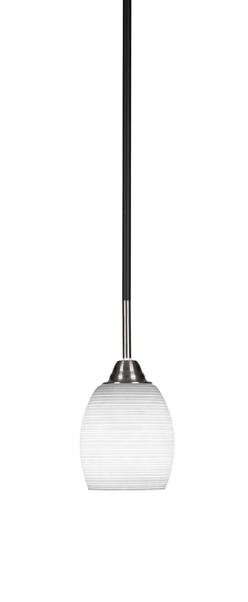 Toltec Lighting Paramount 1 Light Mini Pendant In Matte Black & Brushed Nickel (3401-Mbbn-4021)
