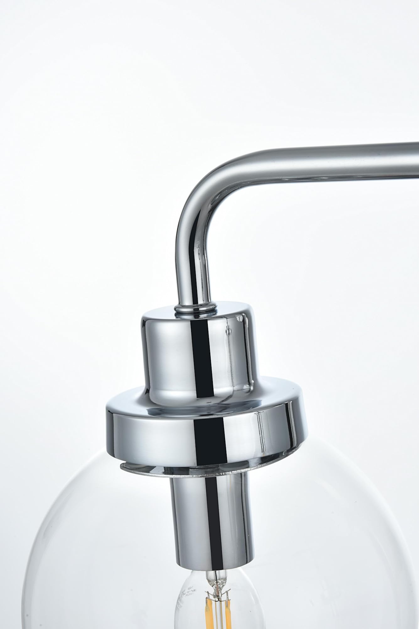 Living District Hanson 2-Light Metal Bath Sconce in Polished Nickel and Clear