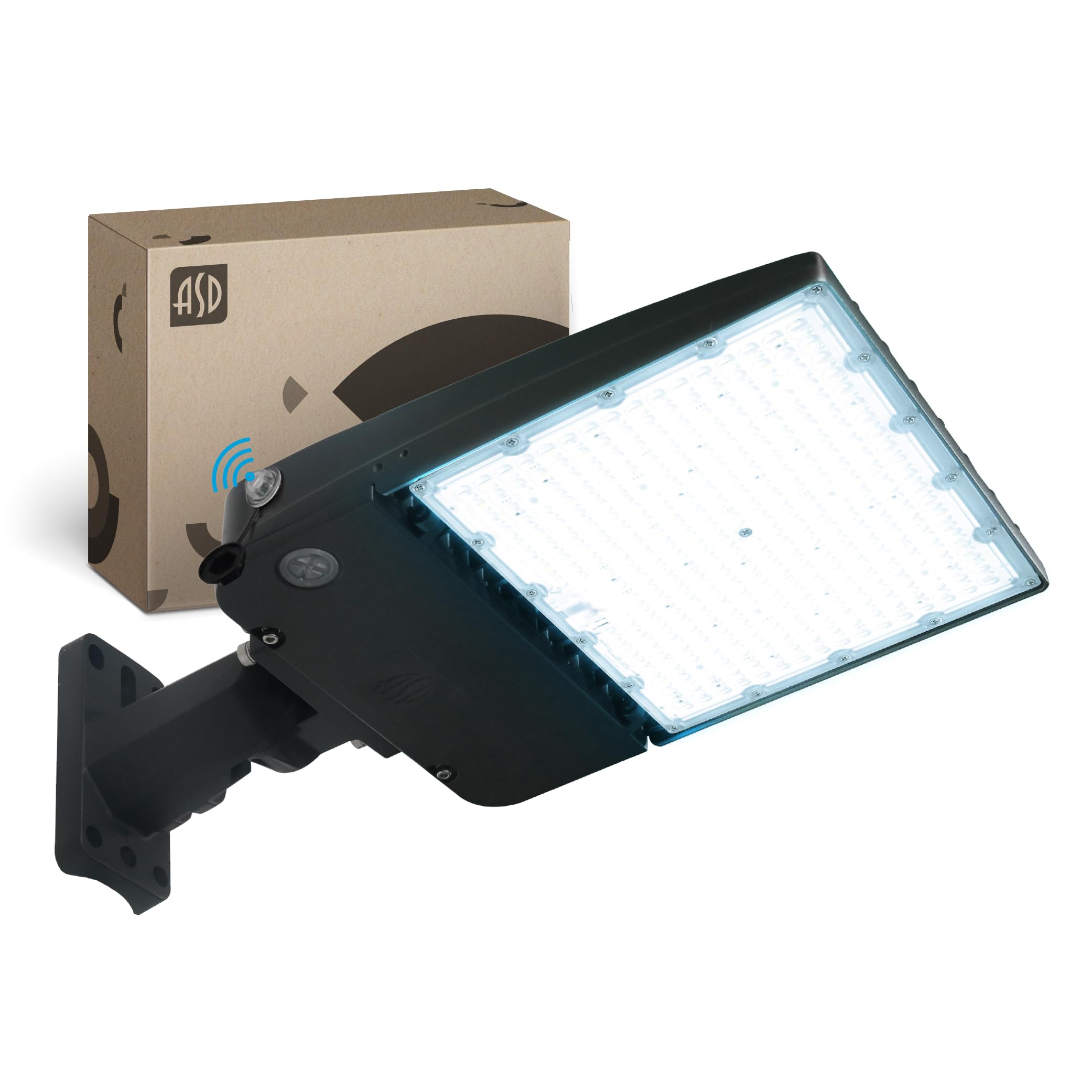 ASD LED Parking Lot Light with Arm Bracket, Dusk to Dawn Outdoor Lamp | Dimmable, Photocell, IP66 Waterproof, DLC, UL Listed | 2