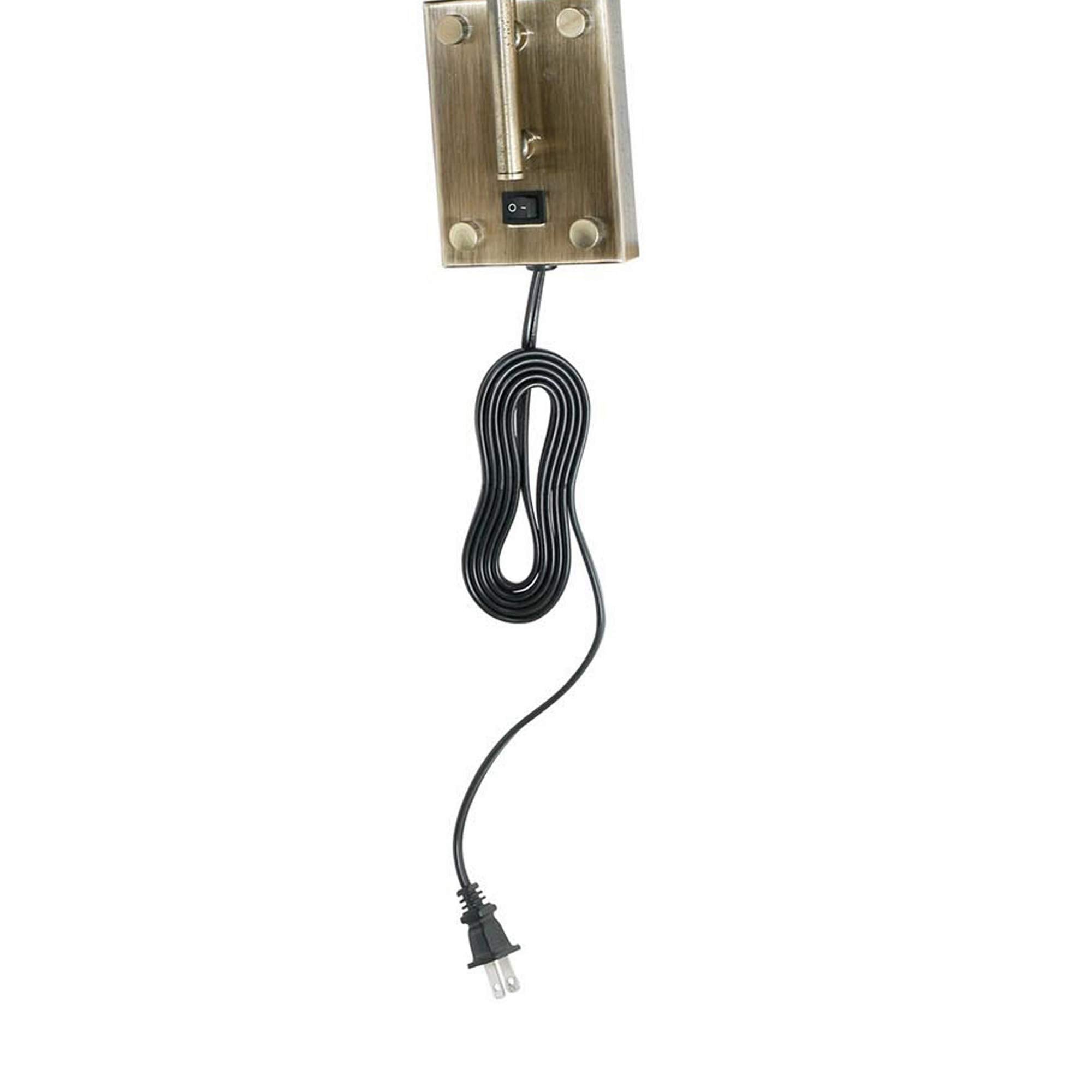 Benzara Metal Round Wall Reading Lamp with Plug-in Switch, Silver and Gray, Model BM225086