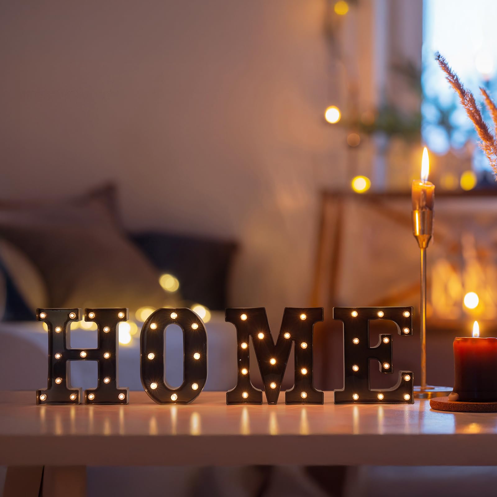 Foaky LED Letter Lights - Battery Operated Black Alphabet Lights for Room Decor - Model Black-25, Size Y