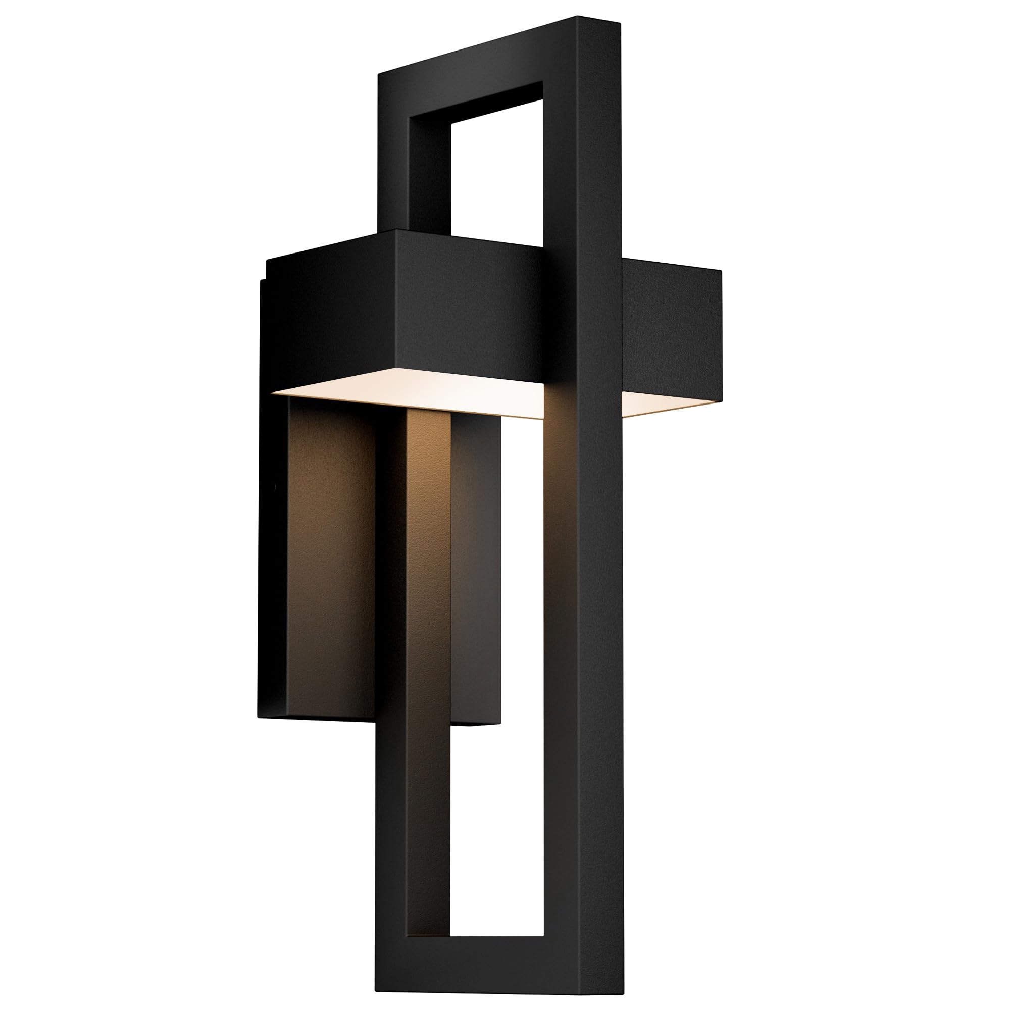 Lamqee Modern Outdoor Wall Lights, 3000K Led Sconces, Matte Black, For Porch & Garage