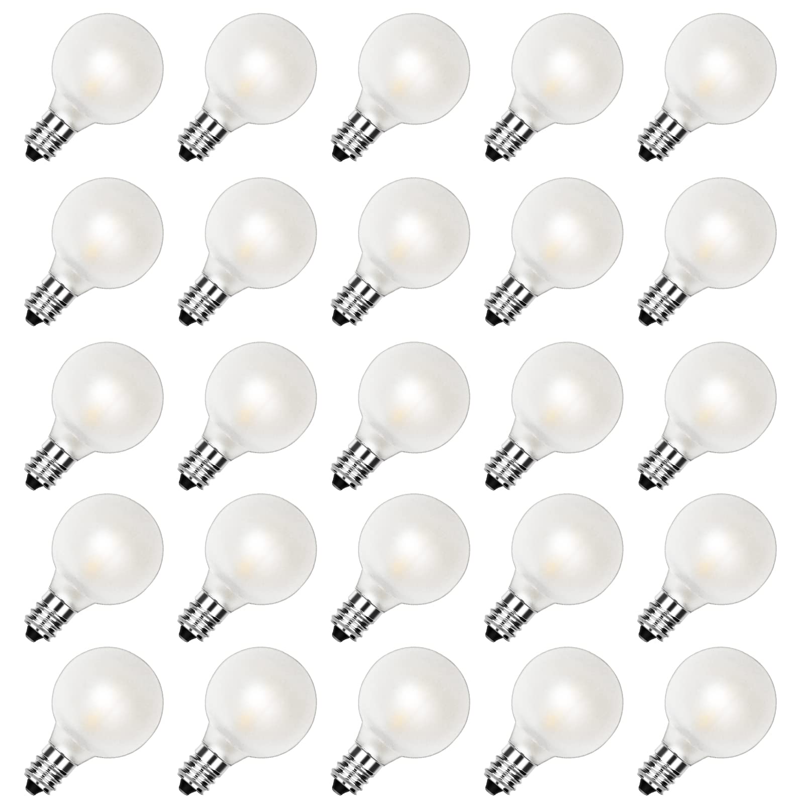 G40 Led Frosted White Replacement Light Bulbs, E12 Led Candelabra Globe Light Bulbs, 1.5 Inch Frosted String Lights Bulbs For In