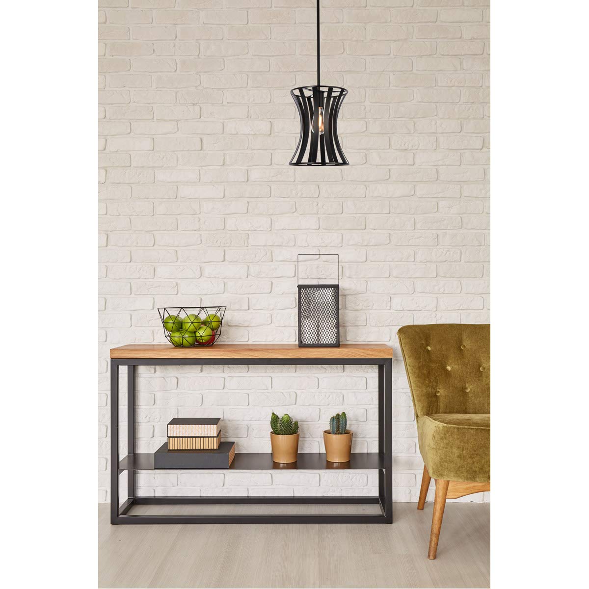 Living District Indoor Modern Home Decorative Bright Ceiling Lily 1 Light Pendant in Black