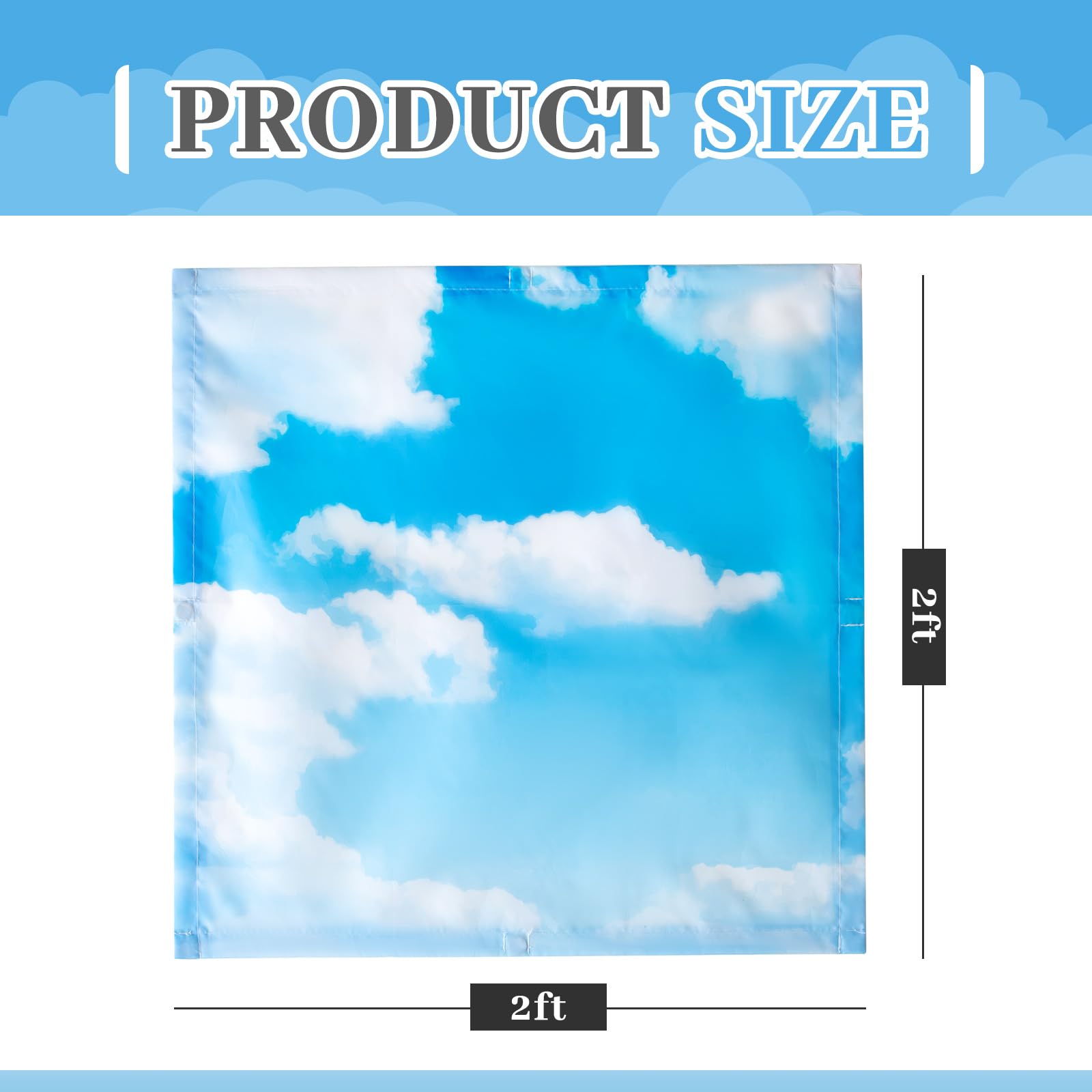 VIHOSE Fluorescent Light Covers, 2x2 Feet, Magnetic Filters, Reduces Glare, Polyvinyl Chloride, Sky Cloud, Model ANB-VIHOSE-074
