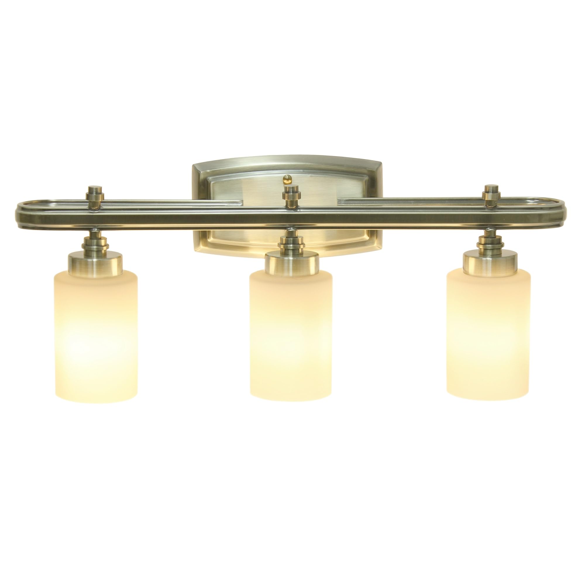 All The Rages Antique Brass 3-Light Glass & Metal Vanity Fixture