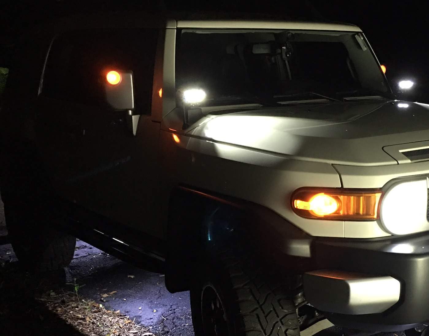 Ijdmtoy Jdm Amber Yellow 4-Smd High Power Led Side Mirror Replacement Bulbs Compatible With 2007-2014 Toyota Fj Cruiser