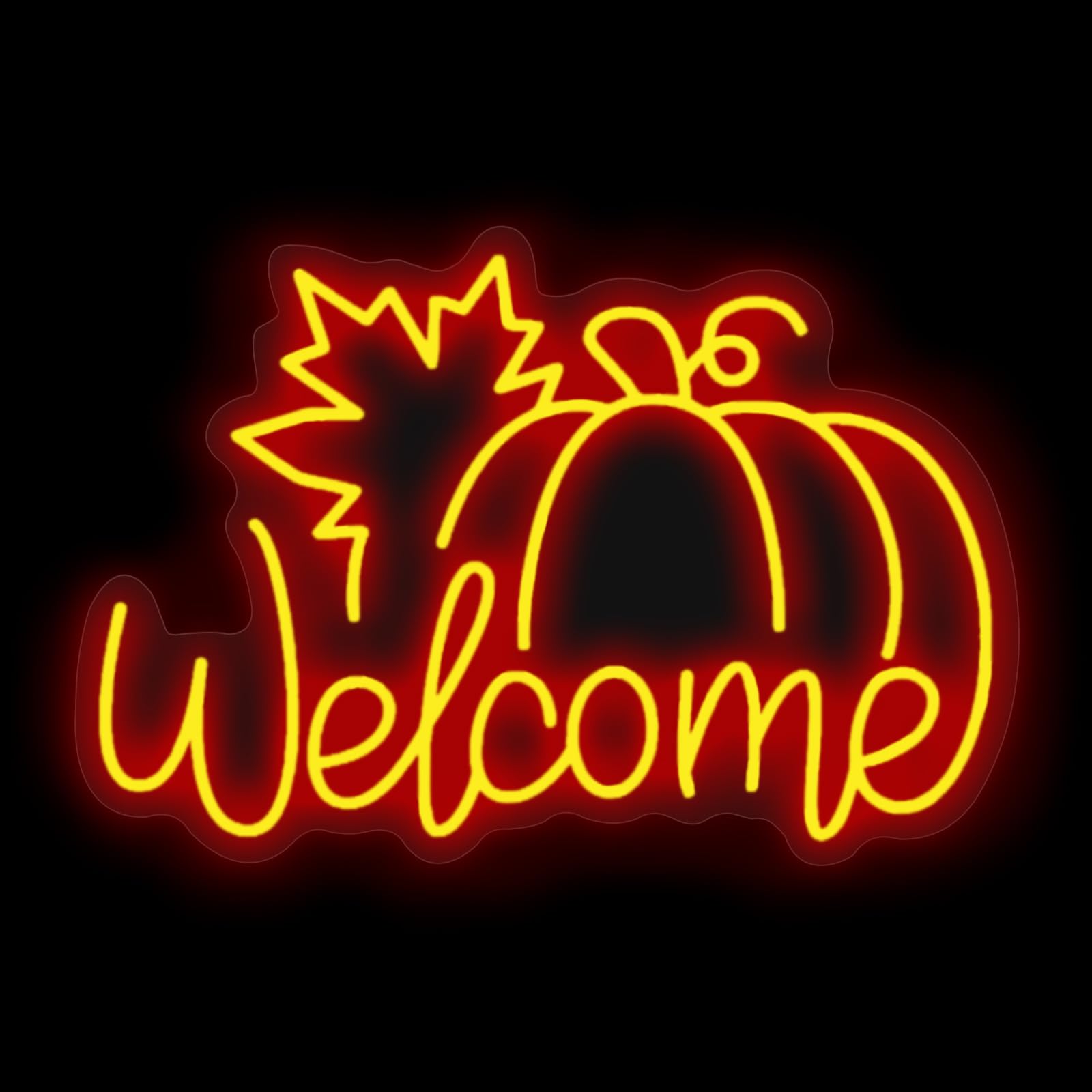 Welcome Pumpkin Neon Sign Light Halloween Thanksgiving Wall Art Neon Night For Autumn Thanksgiving Home Fireplace Door Desktop Hanging Ornaments  Farmhouse Front Door Sign Farm Welcome Sign