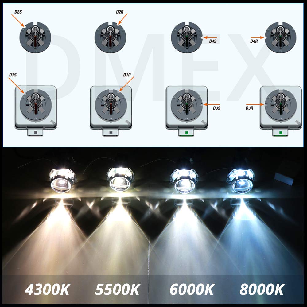 DMEX D2S Xenon Headlight Bulbs - 35W, 4300K Warm White, Metal - Pack of 2