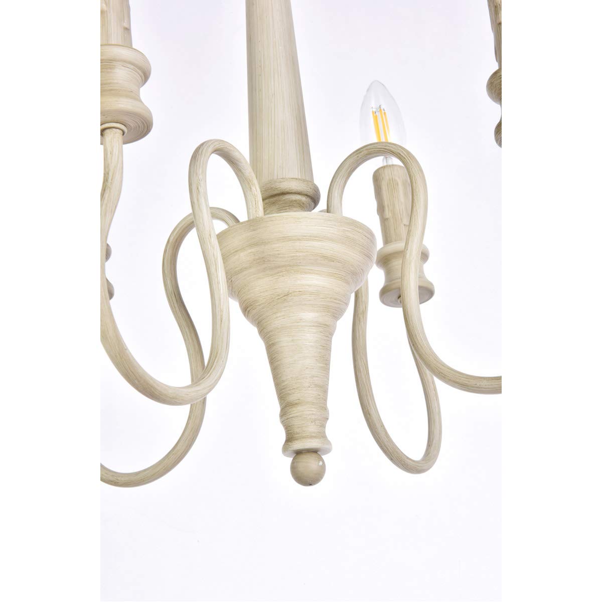 Living District Flynx 4-Light Mid-Century Metal Pendant in Weathered Dove