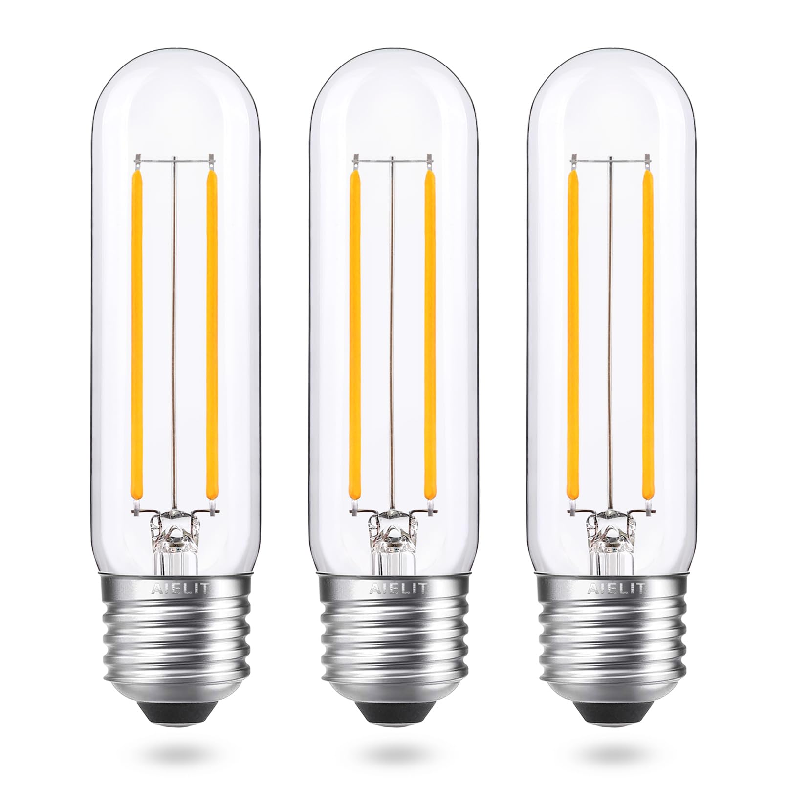 Aielit Vintage T10/T30 Led Bulb 25 Watt Equivalent, Warm White 2700K, 200 Lumens, E26 Base, 2W Dimmable Led Tubular Bulbs, Class