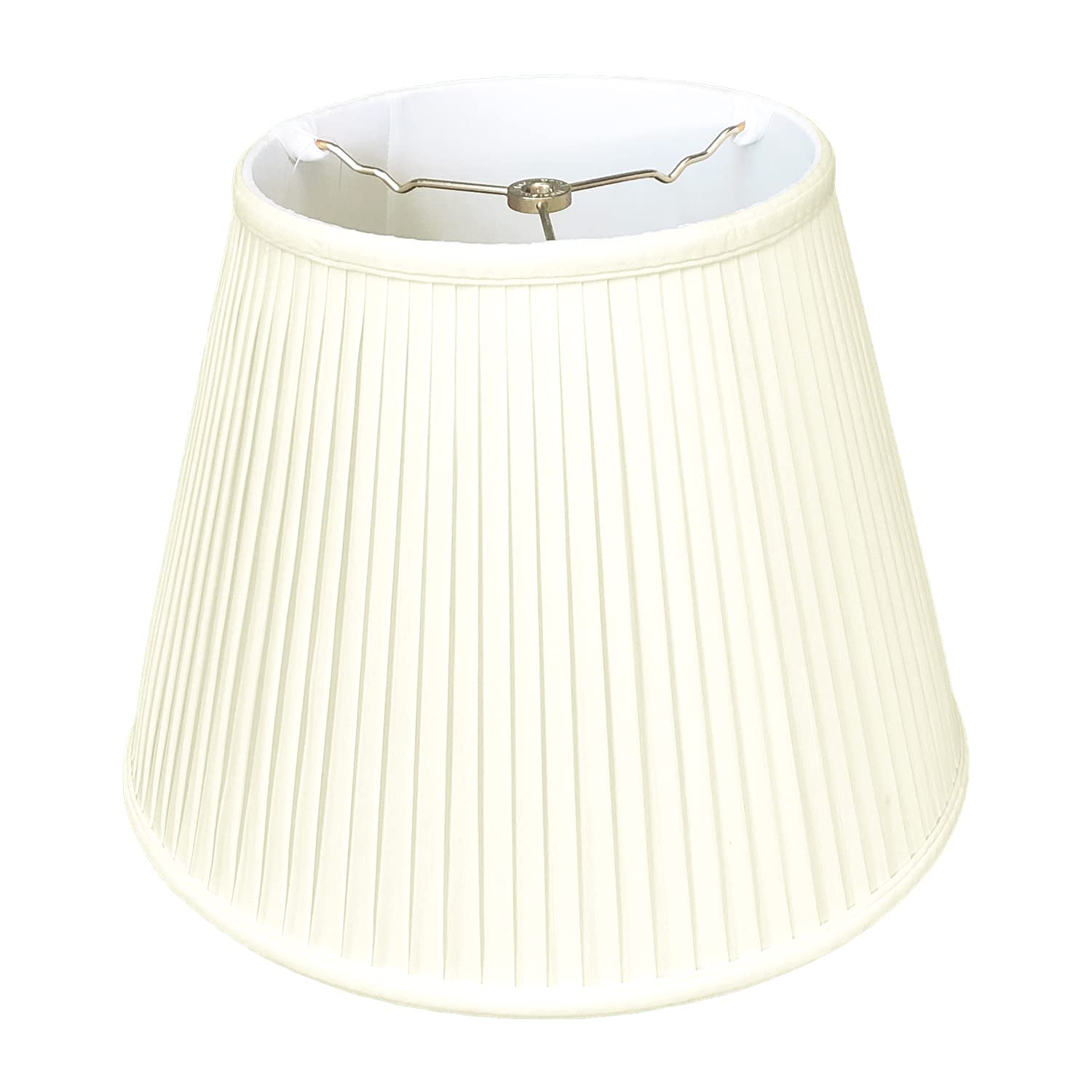 Royal Designs, Inc. Deep Empire Side Pleated Basic Lamp Shade, 7.5 x 12 x 9.5 (Spider), Eggshell