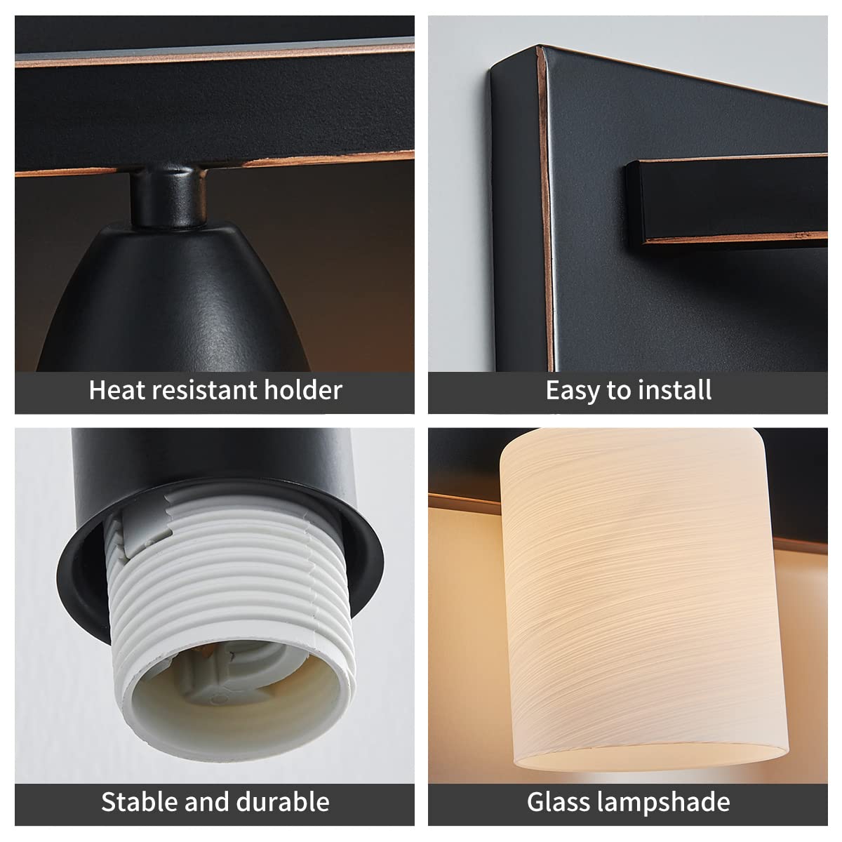 ANJIADENGSHI Bathroom Vanity Light Fixture, Modern Oil Rubbed Bronze Wall Sconce with White Glass Shade, Model CL-003