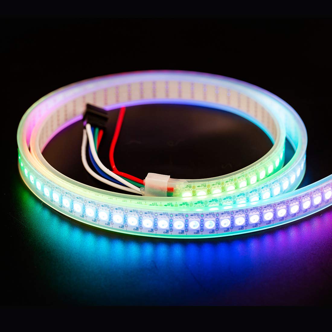 BTF-LIGHTING WS2815 RGB LED Strip Light 3.3ft 144 LEDs IP67 Waterproof White PCB