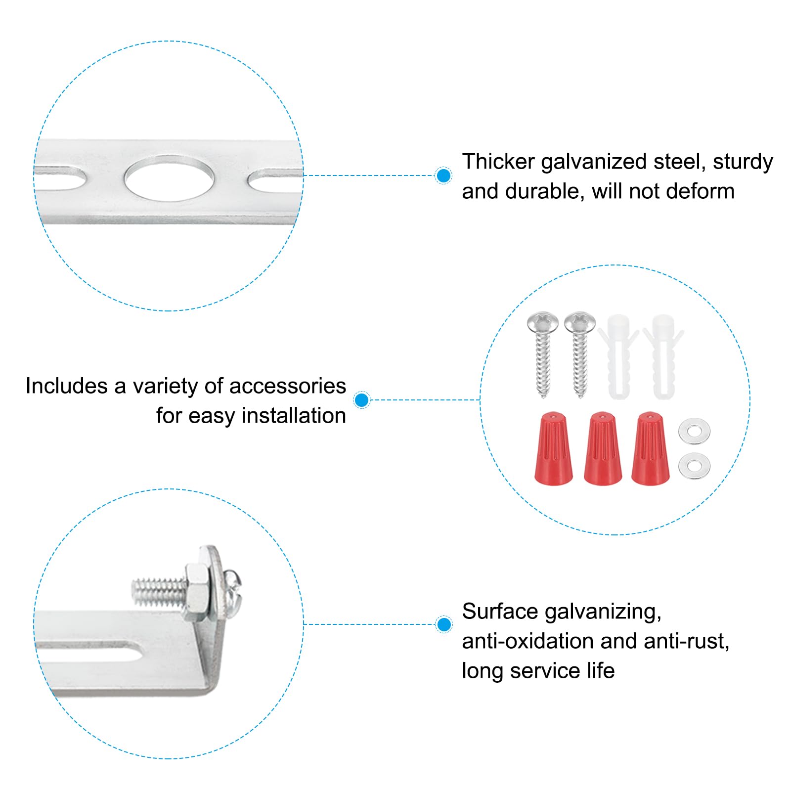 Patikil 115Mm (4.5'') Universal Light Fixture Mounting Bracket Kit, 3 Set Light Crossbar Ceiling Light Plate With Screw For Wall