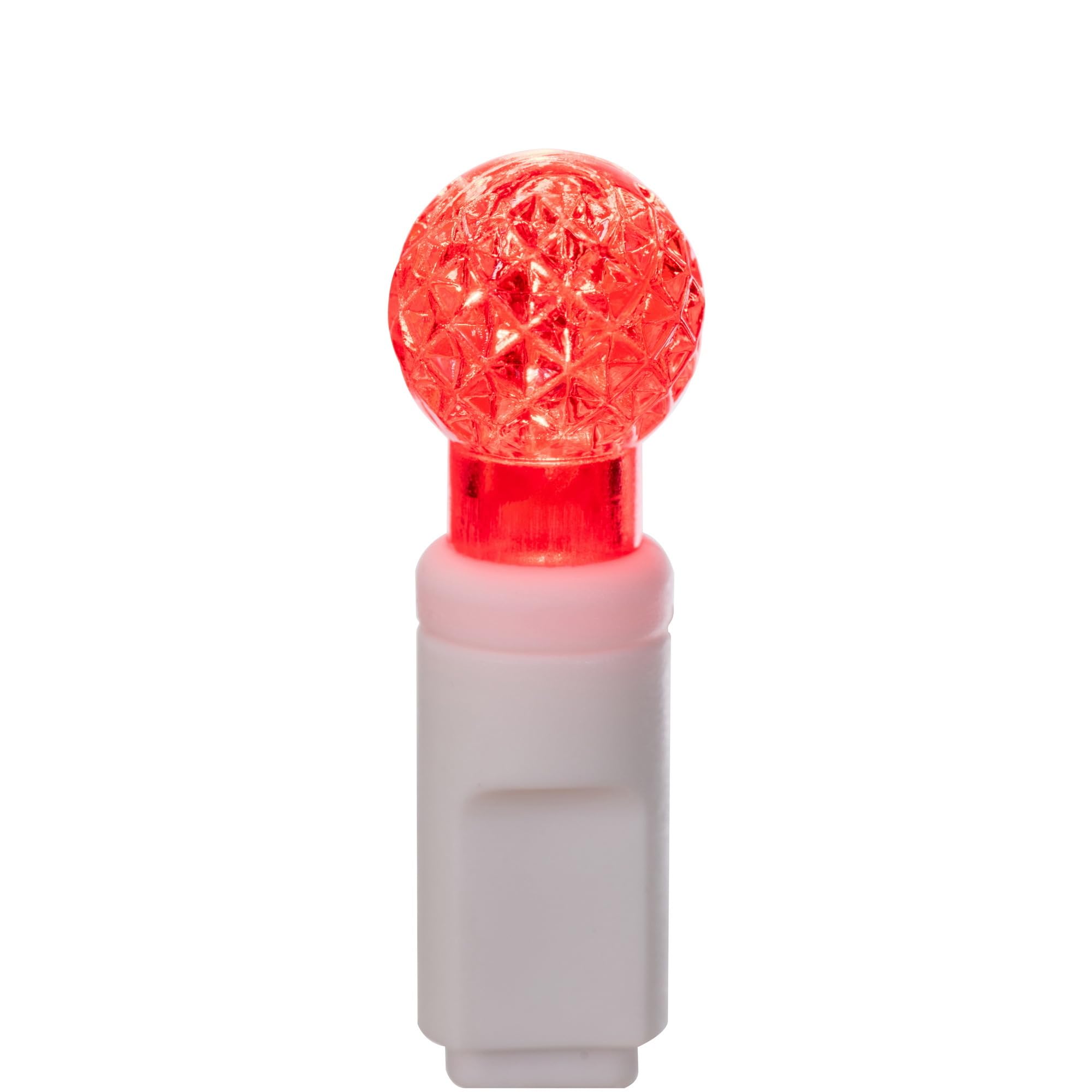 Vickerman LED Light Set, 100 Lights, G12 Red on White Wire, Model X4W9103