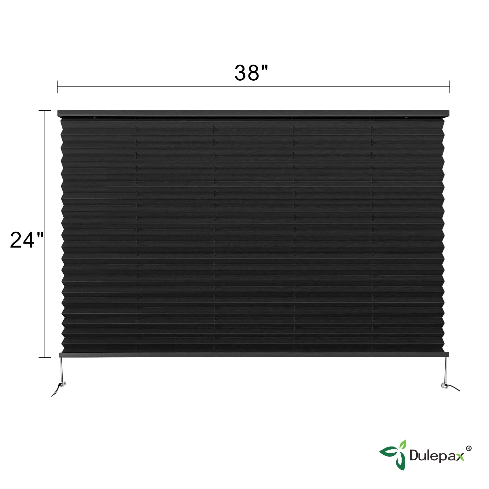 Dulepax Rv Blinds - Pleated Shades, 38'' W X 24'' L Black Rv Window Shades For Camper, Travel Trailers, Motorhome'S Window