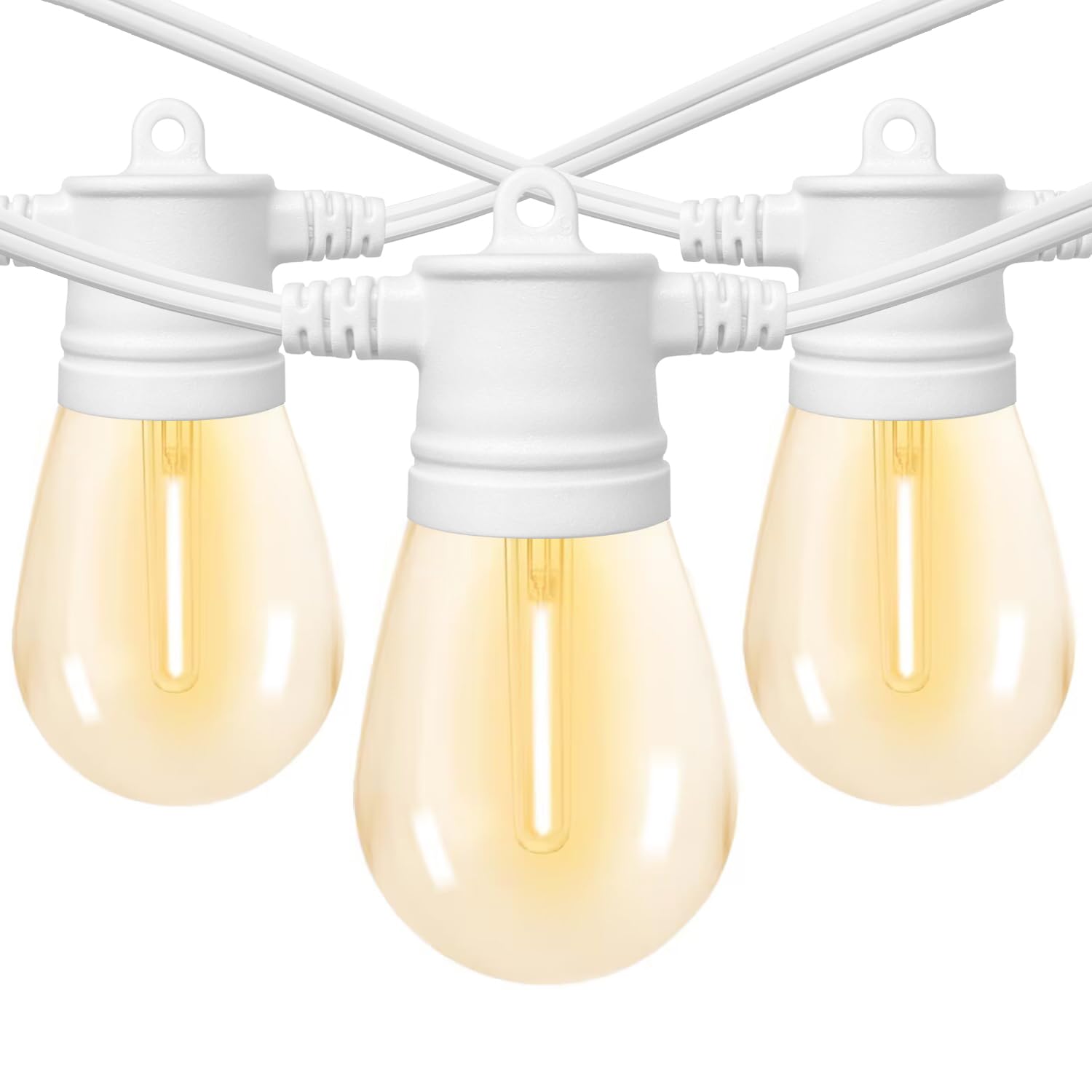 Sunthin White String Lights, 144Ft(3 Pack 48Ft) White Outdoor Lights With Shatterproof Led Bulbs For Patio, Garden, Backyard, Po