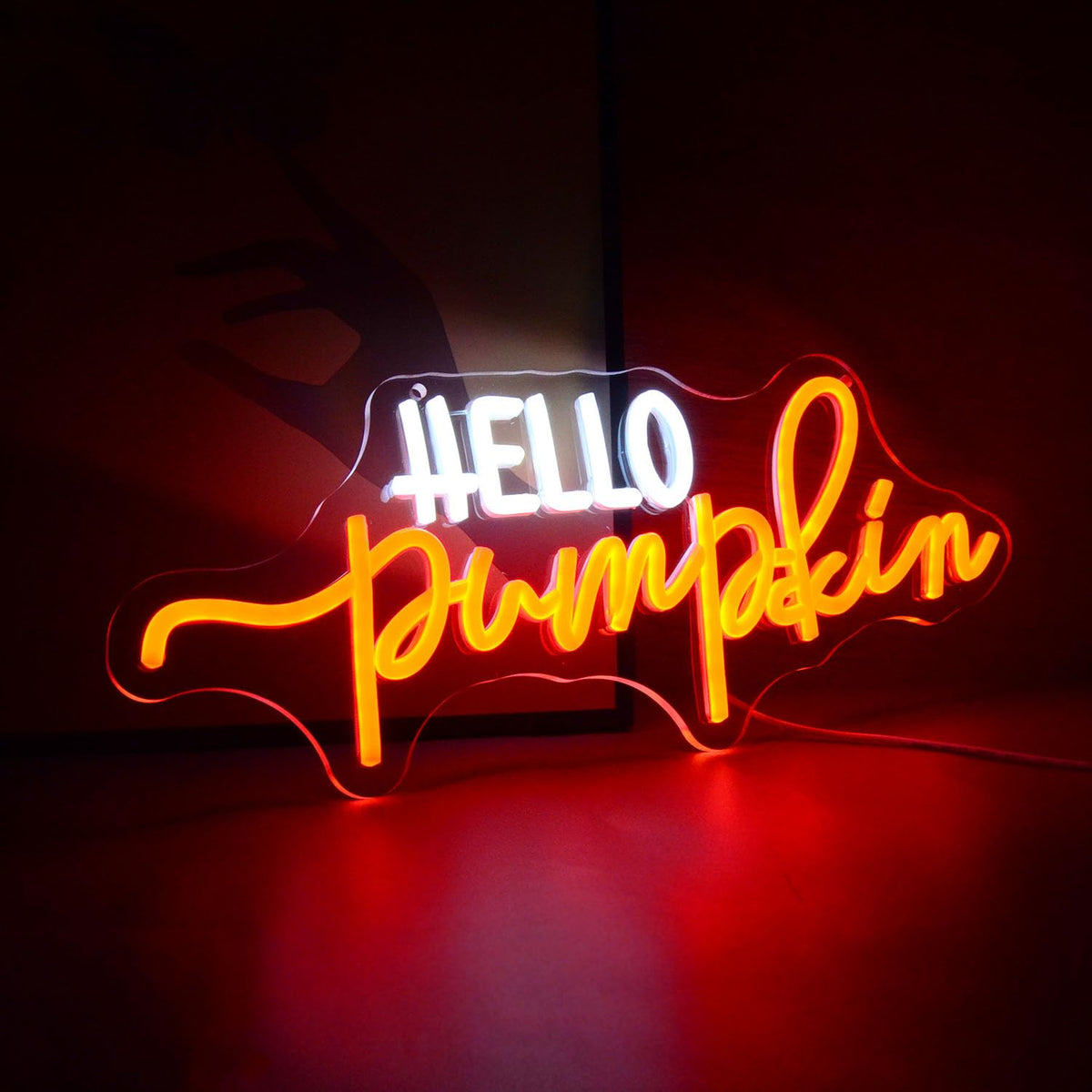 Fall Risk Neon Light Hello Pumpkin Neon Light Sign Fall Led Wall Decor With Glowing Orange ...