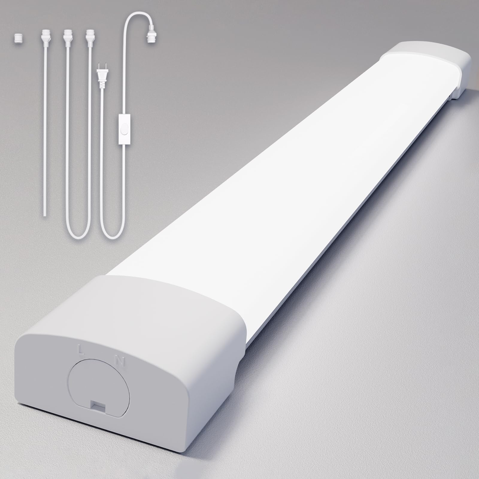 Modlicht Led Under Cabinet Lighting, 1.4Ft Linkable Closet Lights, Plug In Lights With On/Off Switch Cord, 5000K Wall Lights For Bedroom, Under Counter Lights For Kitchen, 16W, 1800 Lm, Mlq0204